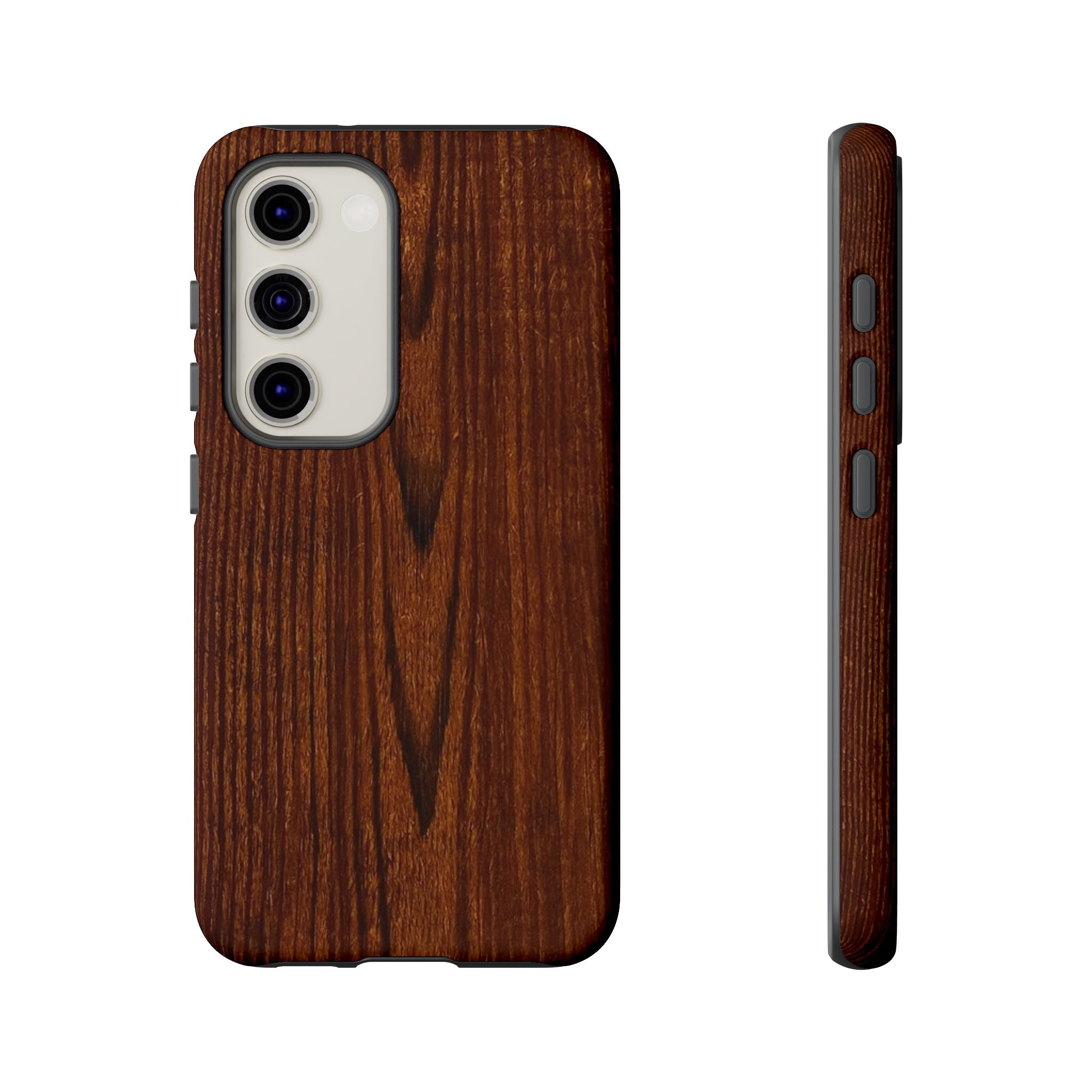 Phone Case in Fine Wood Grain Design with rustic, rugged good looks with toughness and durability for UV and impact resistance protection