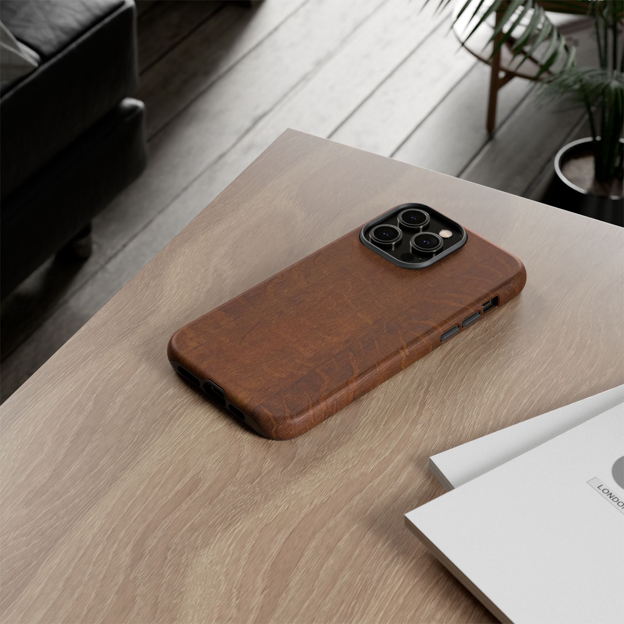 Phone case with 3D Wrap Unique Wood Grain Design - Tough and Durable in Glossy or Matte finish