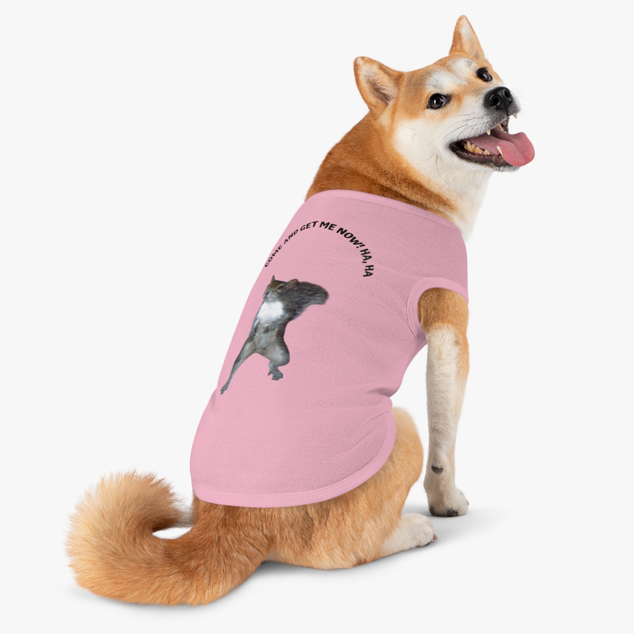 Pet Tank Top — Playful Squirrel Graphic Pup Tank in durable combed cotton by Studio Blitz