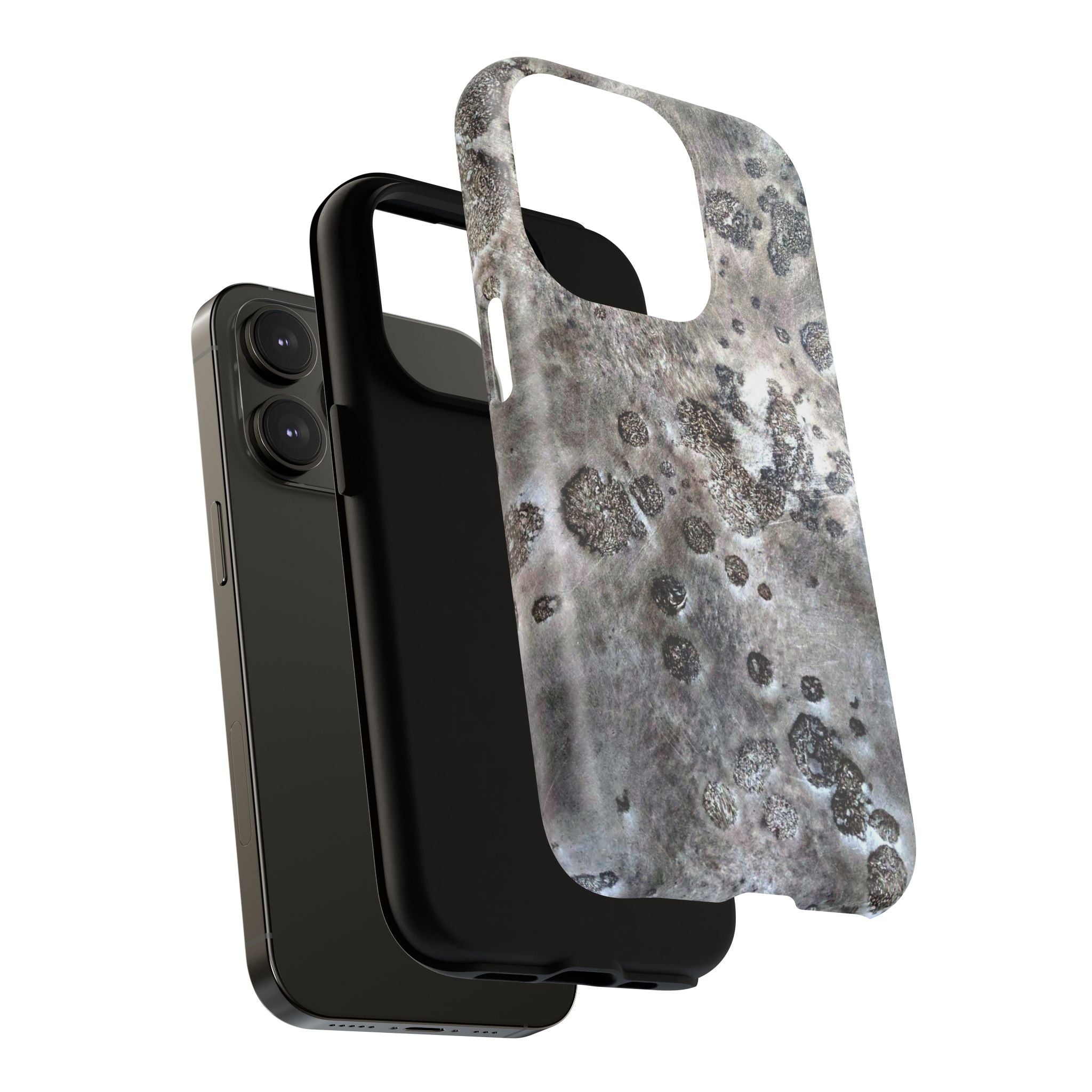 Magnetic iphone case with a Lunar Moon Rock Design is as tough as it looks with 2 layer shell compatible with MagSafe Accessories