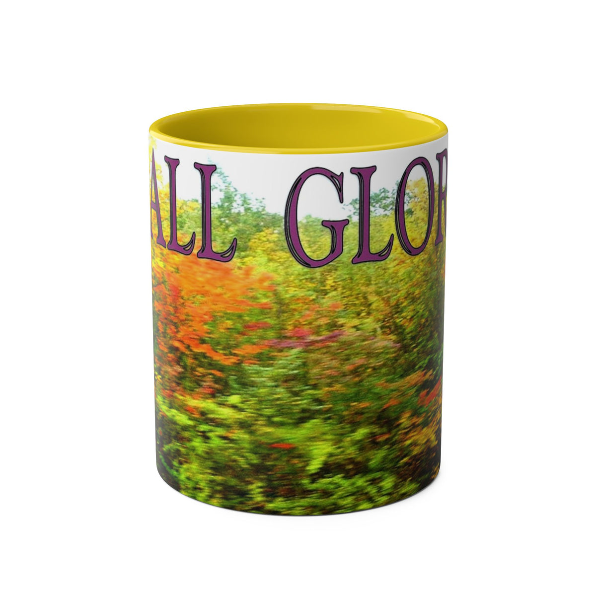 Autumn Vibes Two-Tone Coffee Mug with Vibrant Fall Colors, 11oz