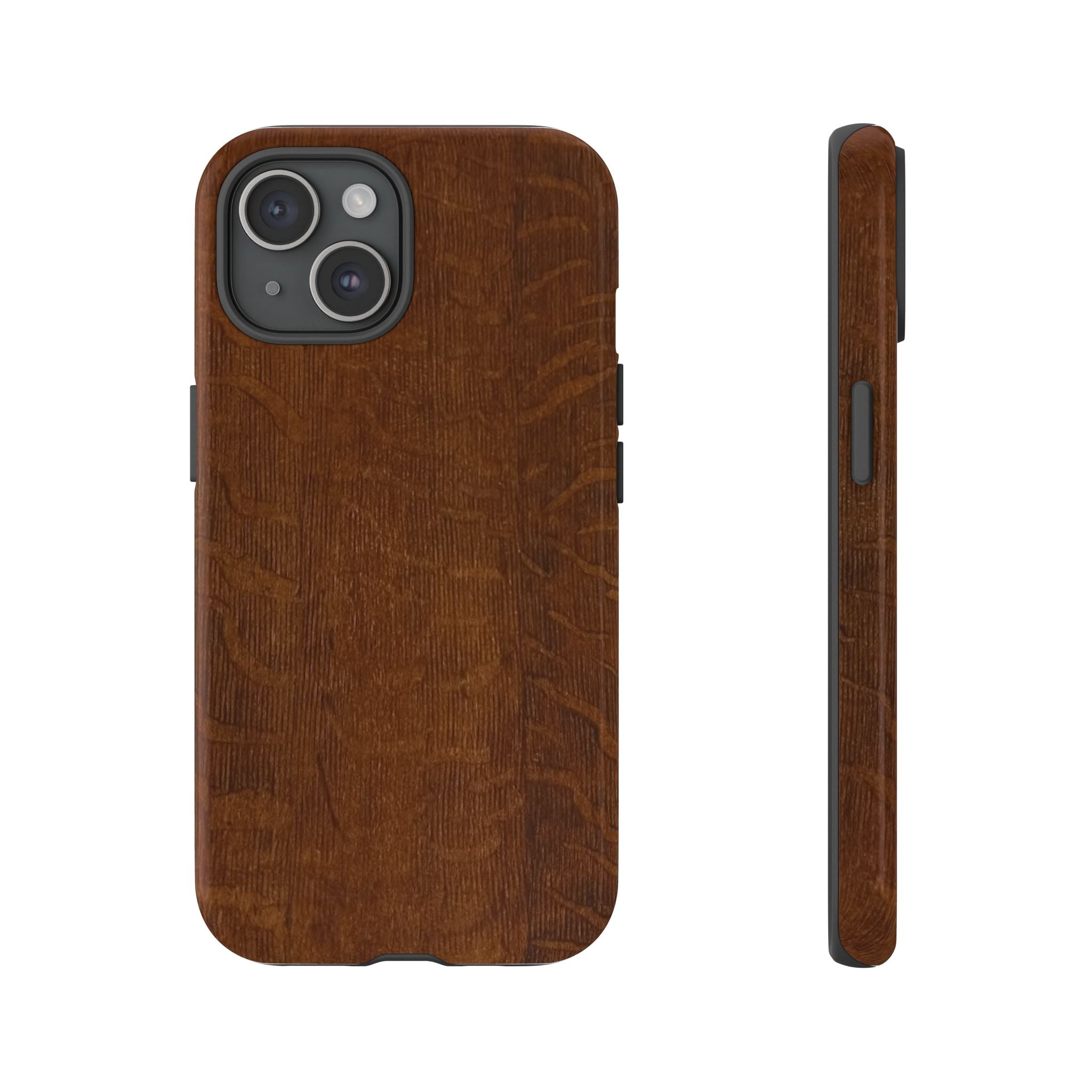 Phone case with 3D Wrap Unique Wood Grain Design - Tough and Durable in Glossy or Matte finish