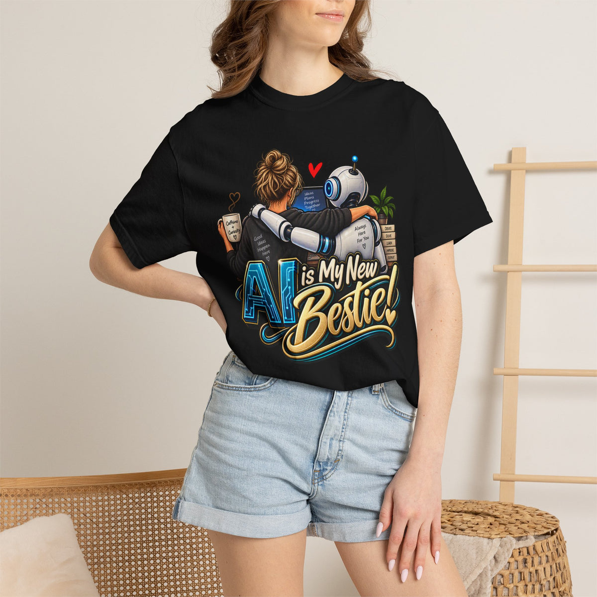 Women's Super Comfy T-shirt -  'My New Bestie AI' Fun Graphic