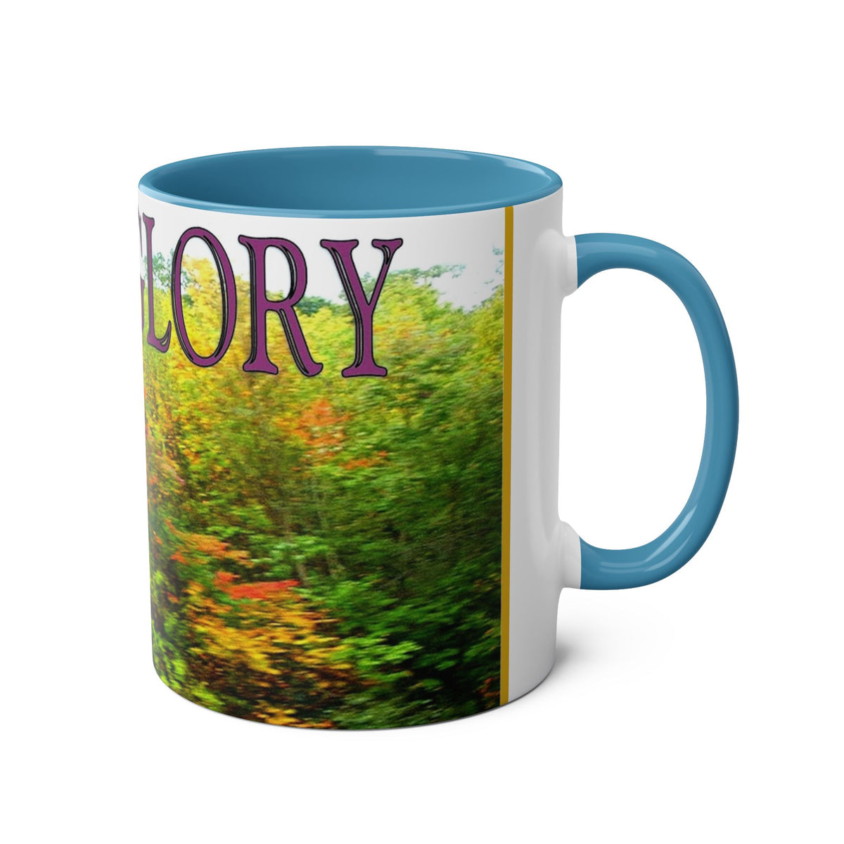 Autumn Vibes Two-Tone Coffee Mug with Vibrant Fall Colors, 11oz