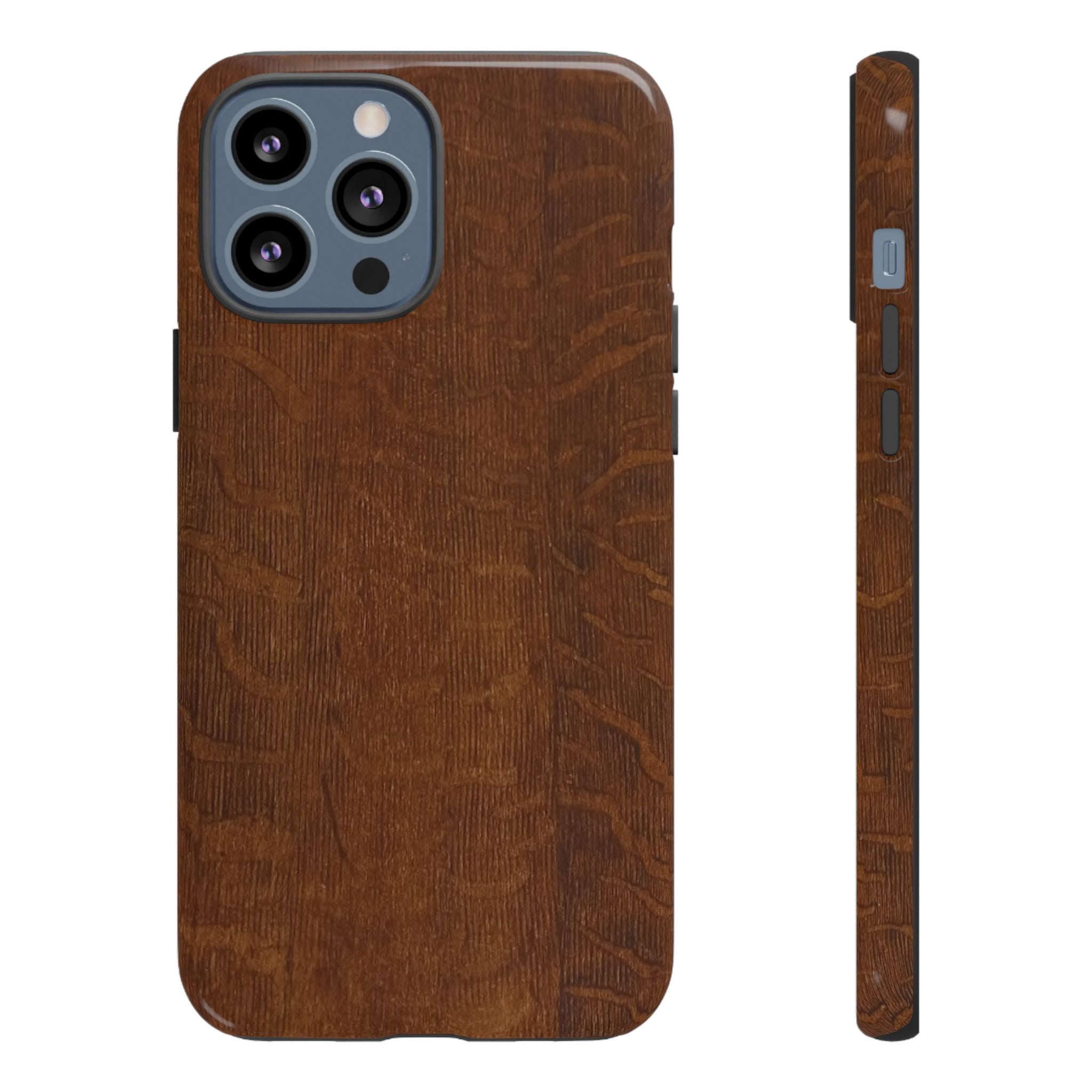 Phone case with 3D Wrap Unique Wood Grain Design - Tough and Durable in Glossy or Matte finish