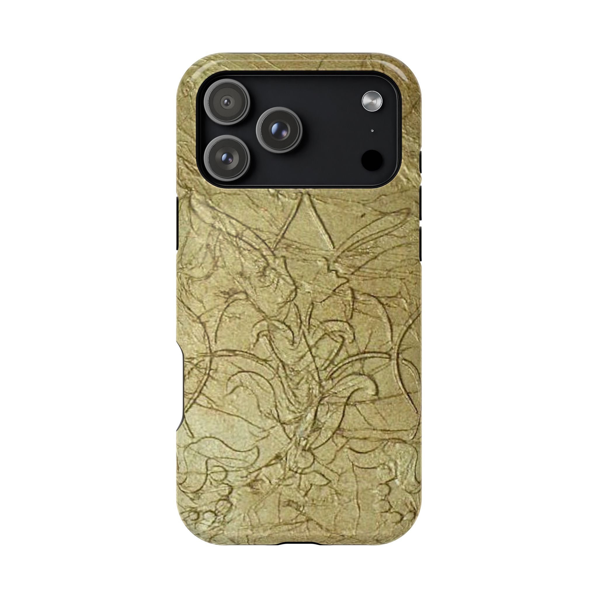 Phone Case - Magnetic Impact in Antique Gold Scroll