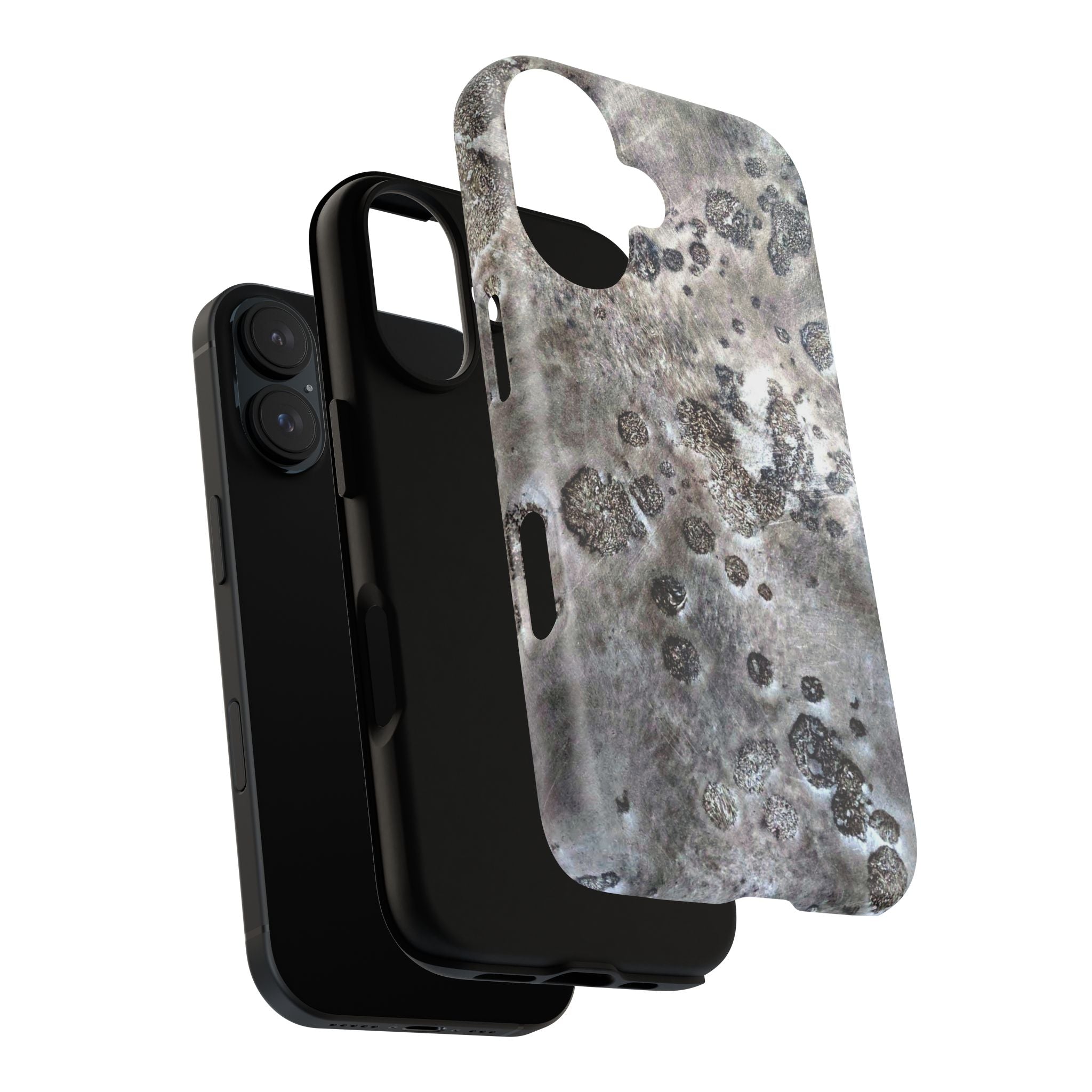 Magnetic iphone case with a Lunar Moon Rock Design is as tough as it looks with 2 layer shell compatible with MagSafe Accessories