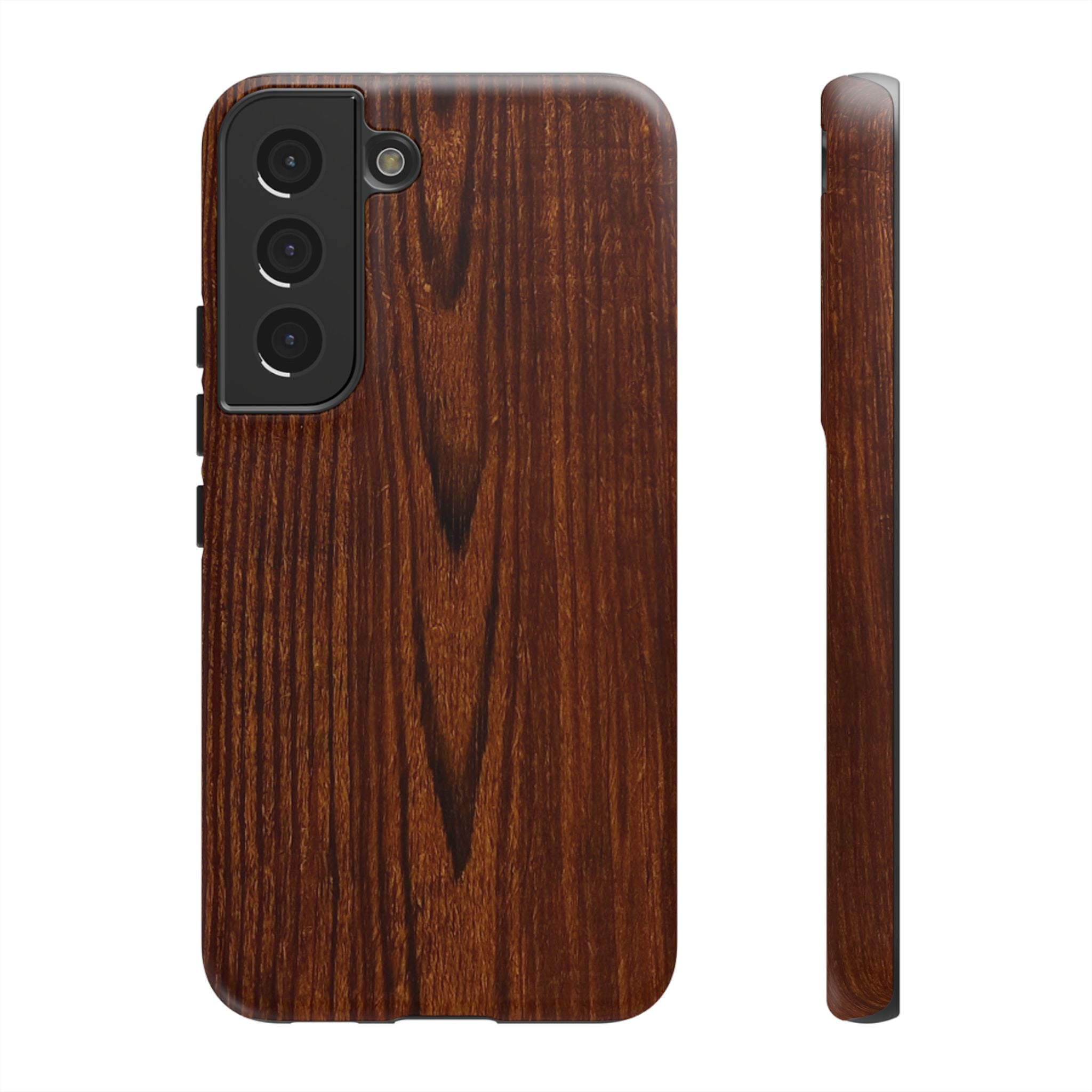 Phone Case in Fine Wood Grain Design with rustic, rugged good looks with toughness and durability for UV and impact resistance protection