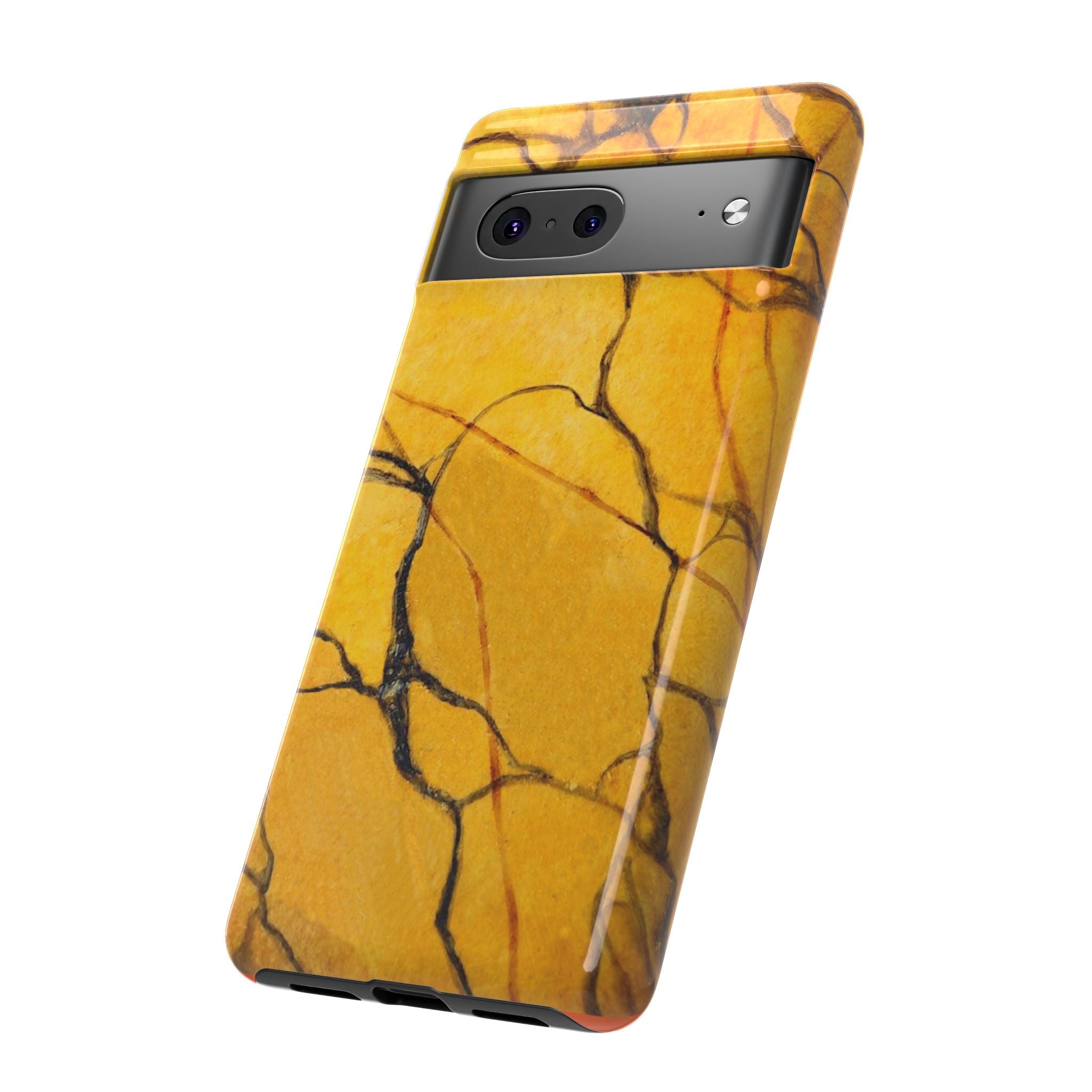  phone case in eye catching gold marble design in glossy or matte finish with silicone lining and hard shell for impact and UV resistance