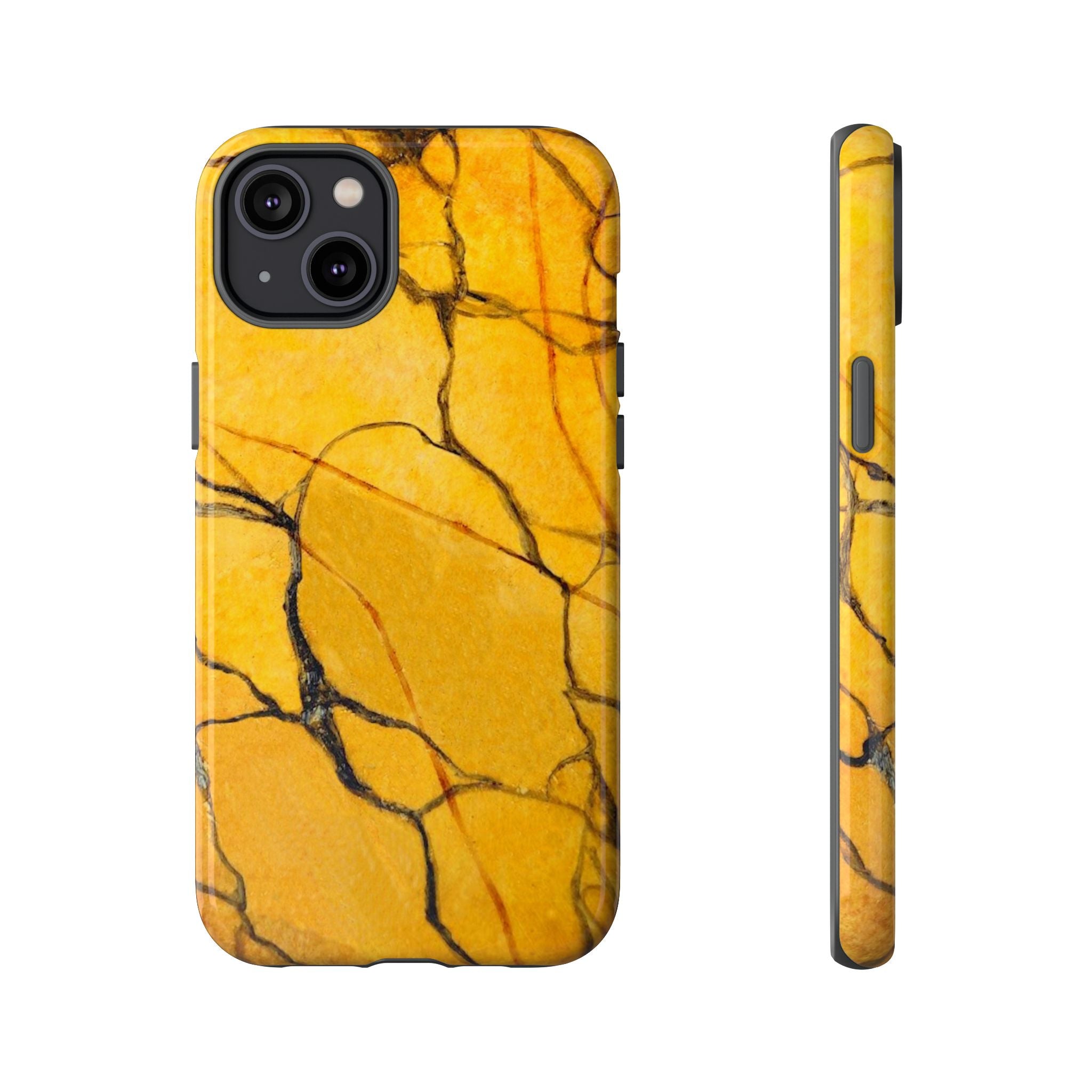  phone case in eye catching gold marble design in glossy or matte finish with silicone lining and hard shell for impact and UV resistance