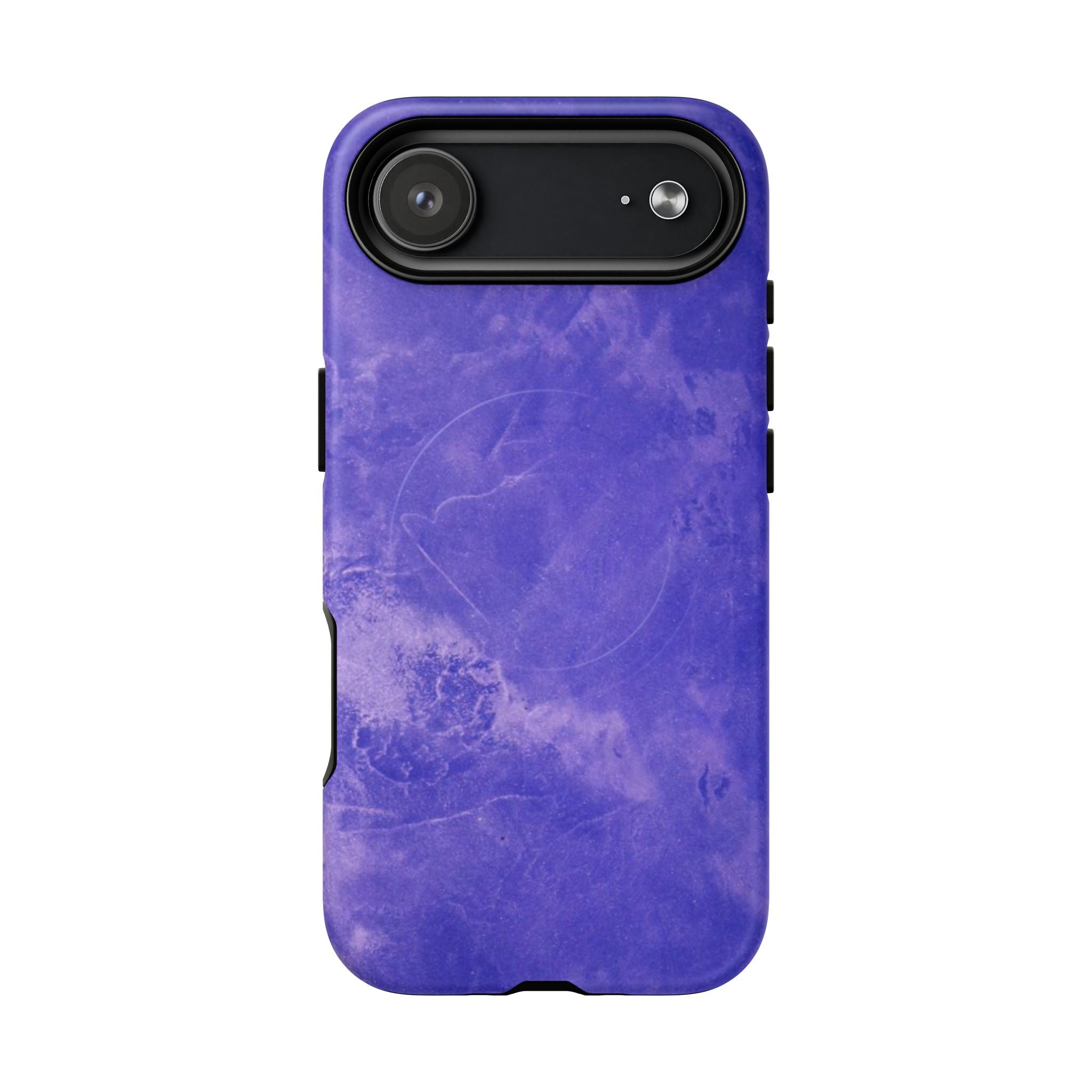 Magnetic iphone case in Blue abstract design with dual layers for toughness and  compatible with MagSafe Accessories