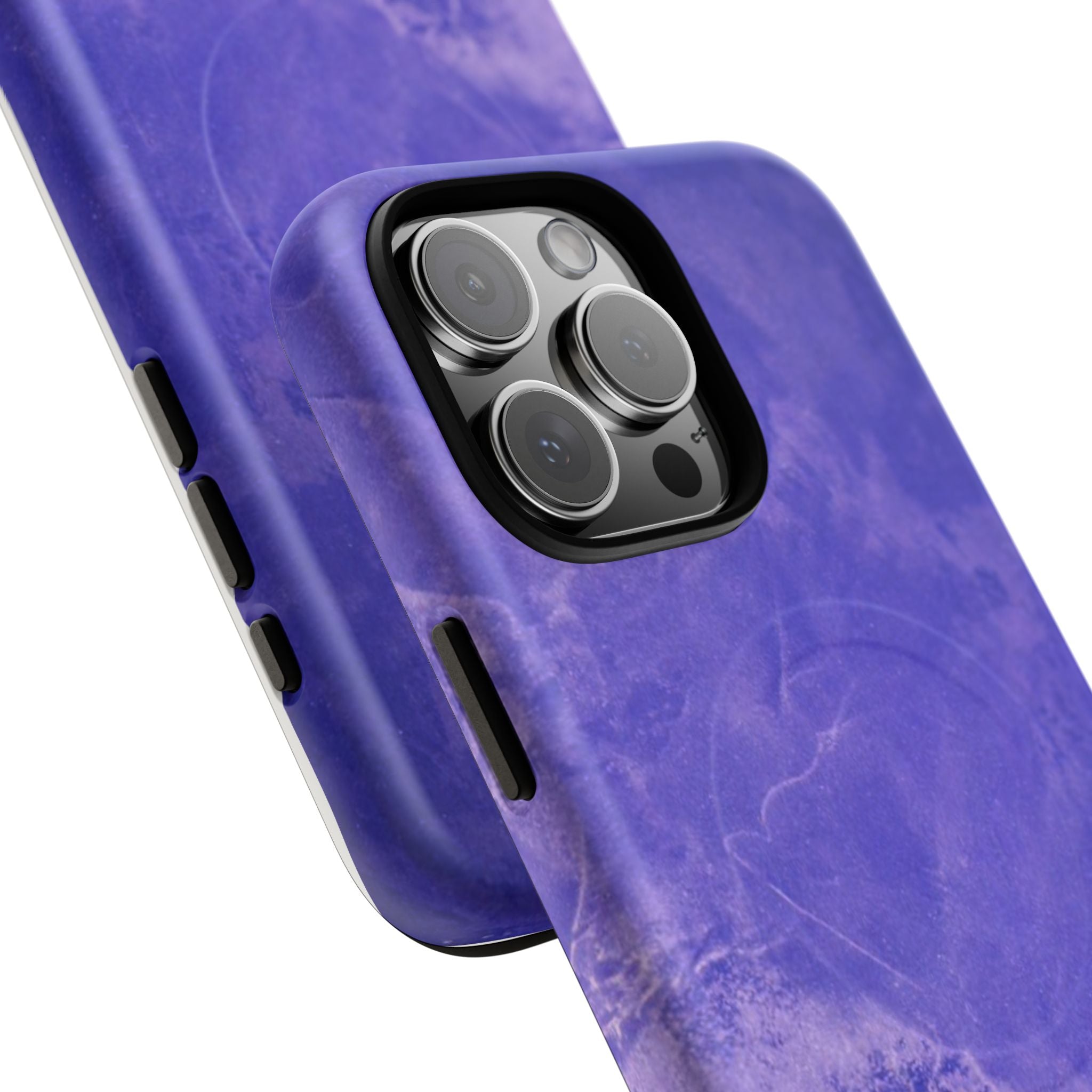 Magnetic iphone case in Blue abstract design with dual layers for toughness and  compatible with MagSafe Accessories