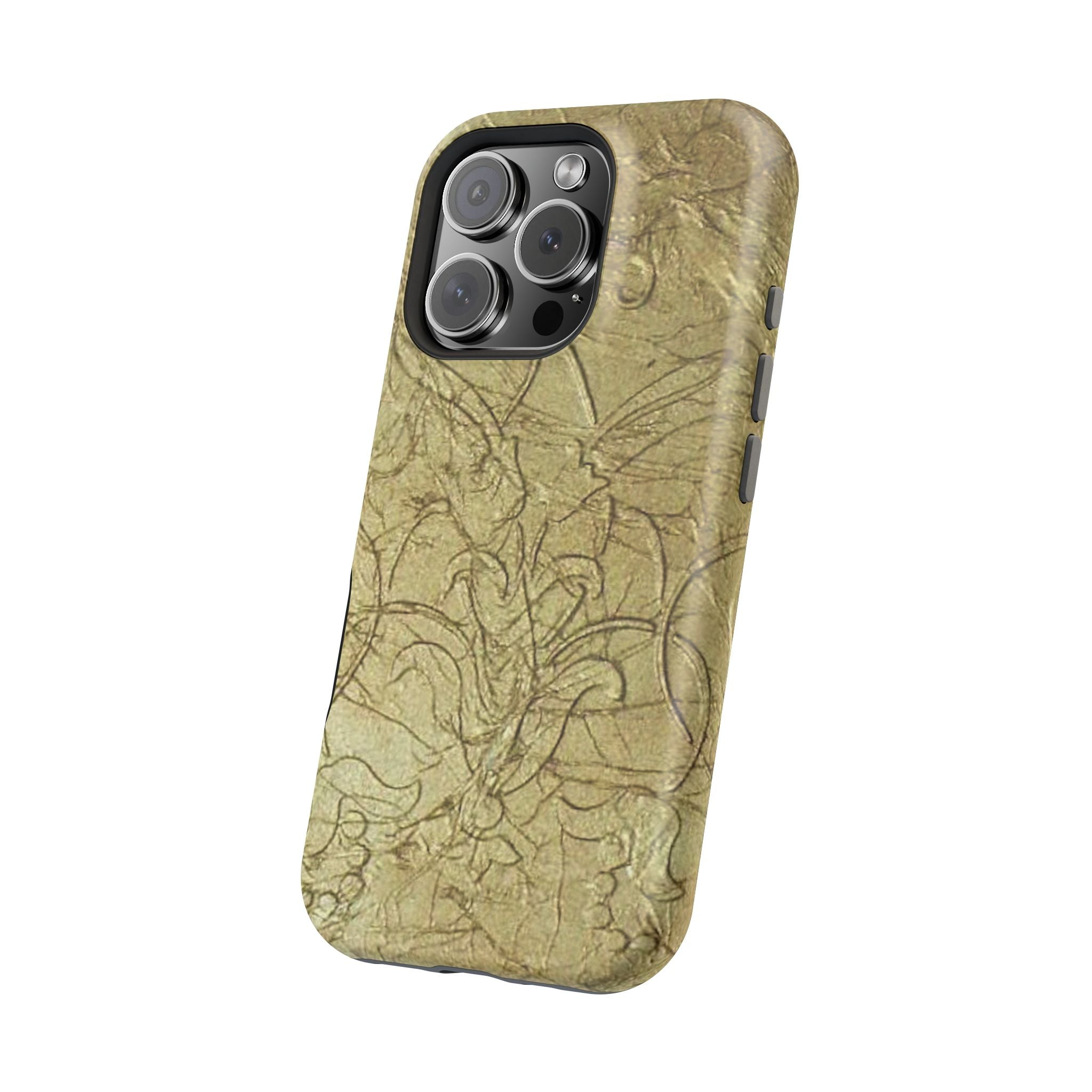 Phone Case - Magnetic Impact in Antique Gold Scroll