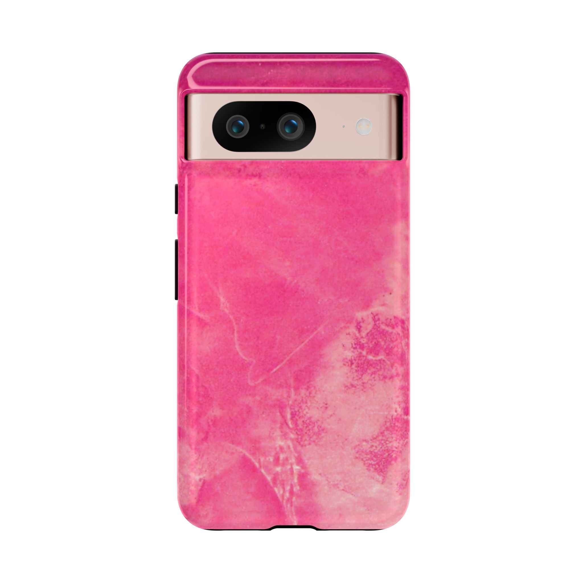 phone case in glossy or matte Hot Pink Marble Design with UV and impact resistance protection