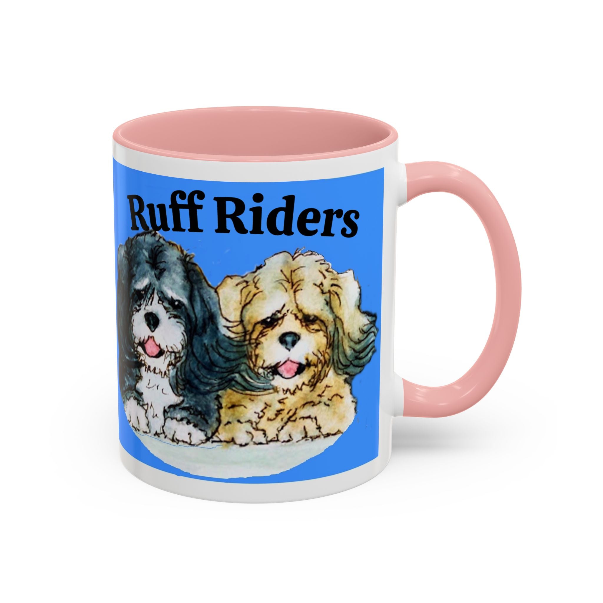 Ruff Riders Dog Mug — Cute Dog Car Riding Duo Accent Mug (11/15oz)