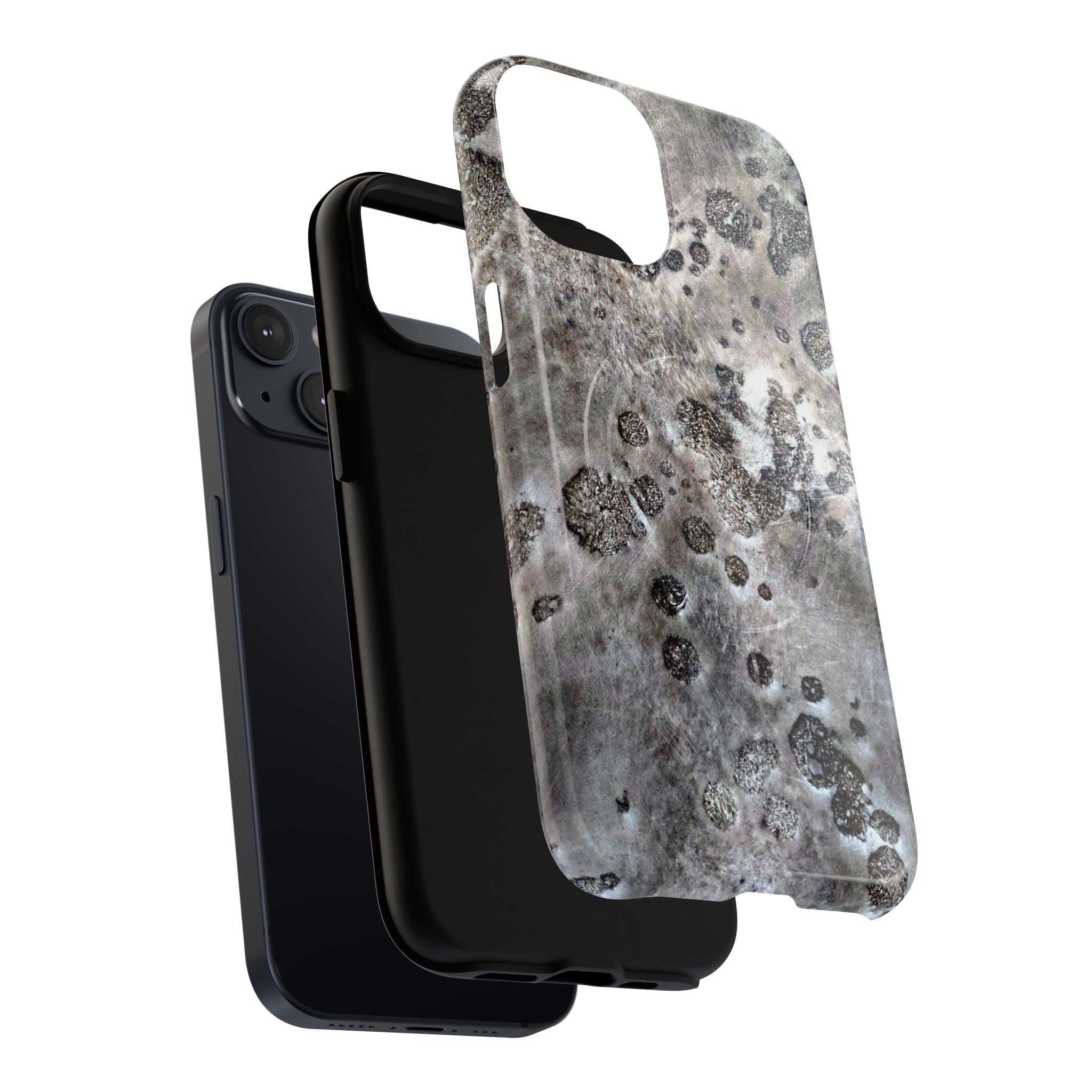 Magnetic iphone case with a Lunar Moon Rock Design is as tough as it looks with 2 layer shell compatible with MagSafe Accessories