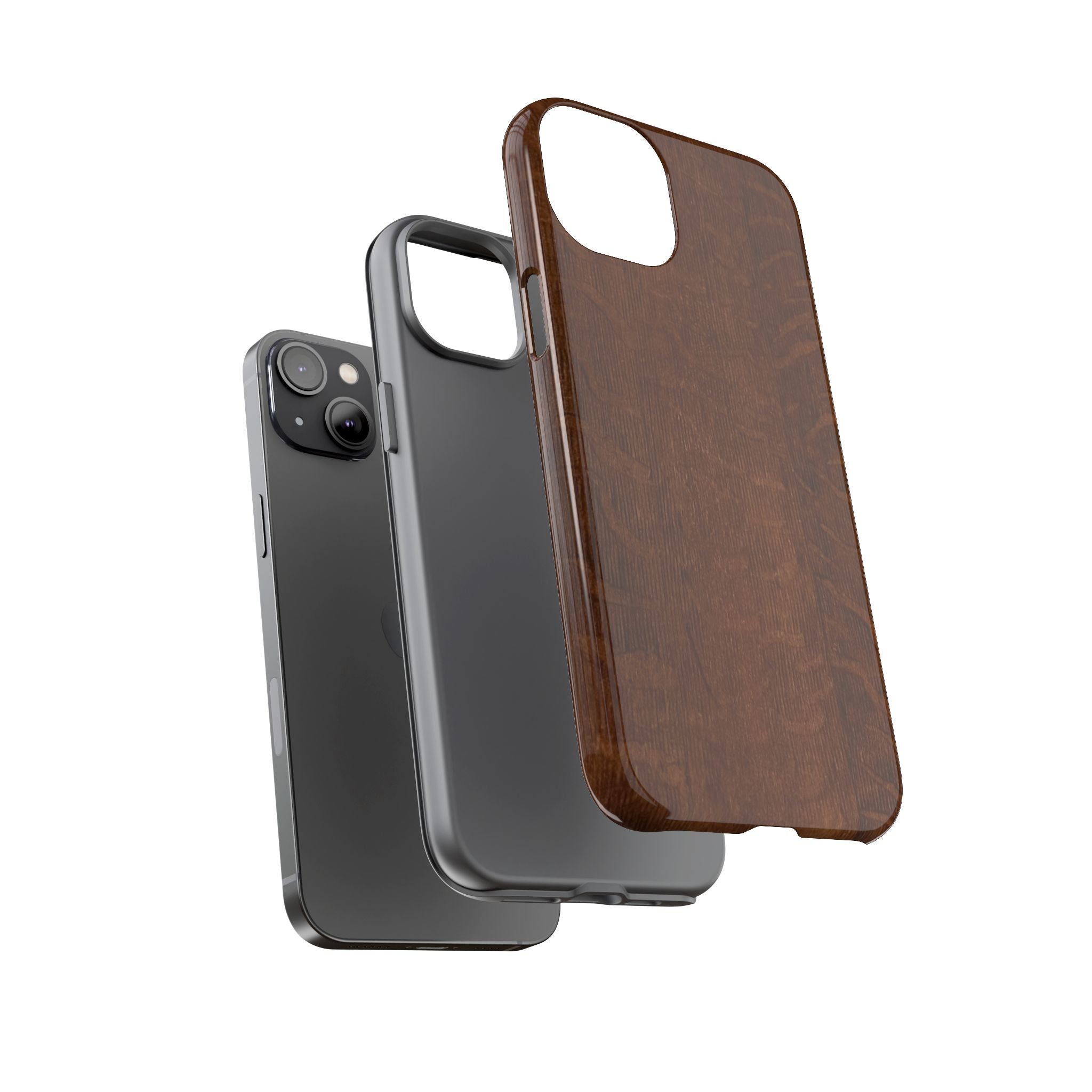 Phone case with 3D Wrap Unique Wood Grain Design - Tough and Durable in Glossy or Matte finish