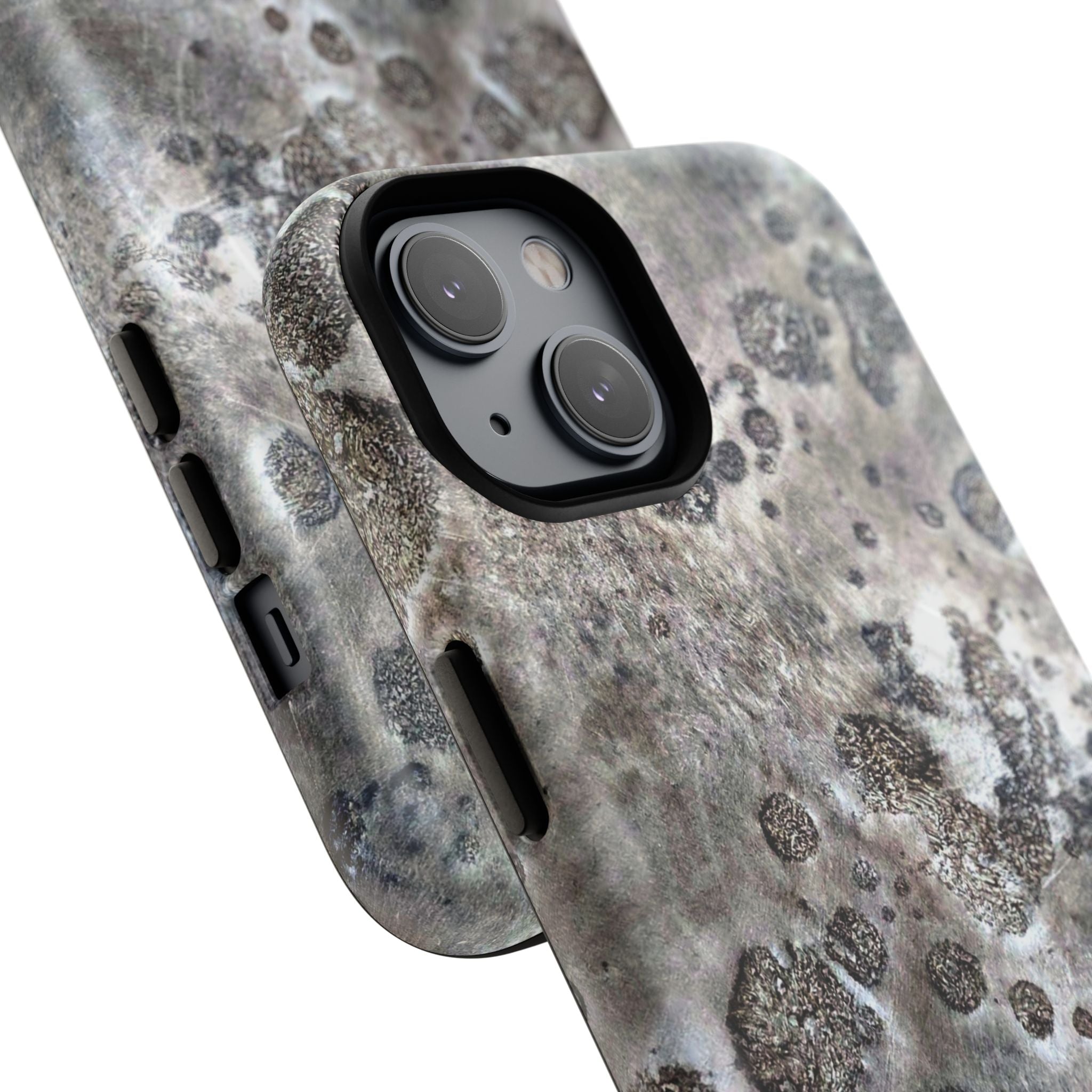 Magnetic iphone case with a Lunar Moon Rock Design is as tough as it looks with 2 layer shell compatible with MagSafe Accessories