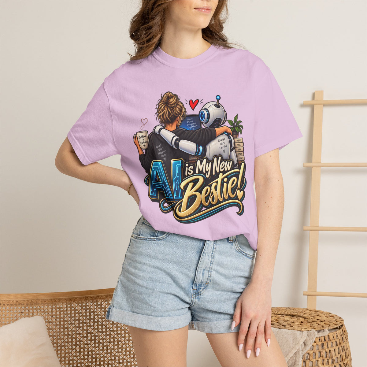 Women's Super Comfy T-shirt -  'My New Bestie AI' Fun Graphic