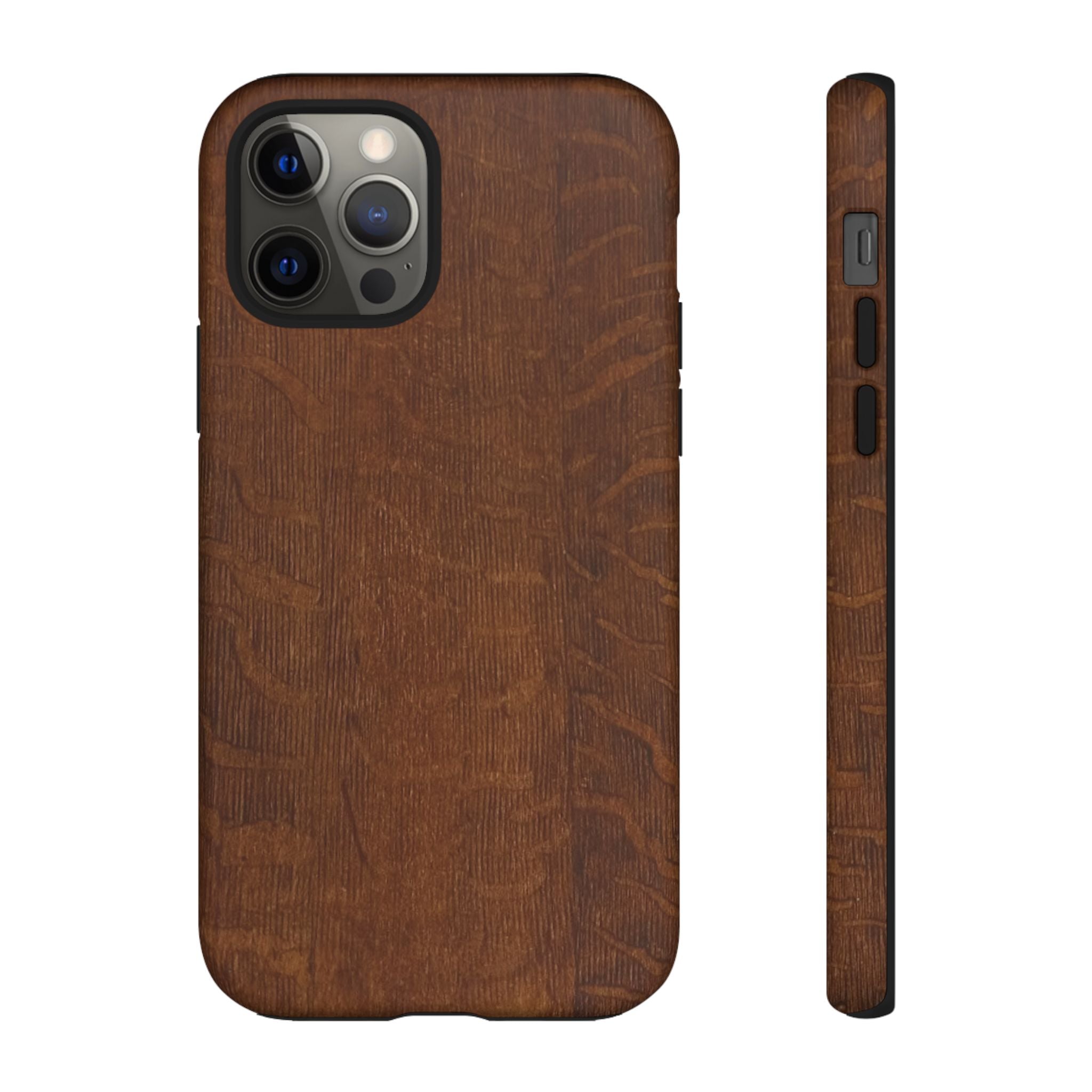 Phone case with 3D Wrap Unique Wood Grain Design - Tough and Durable in Glossy or Matte finish