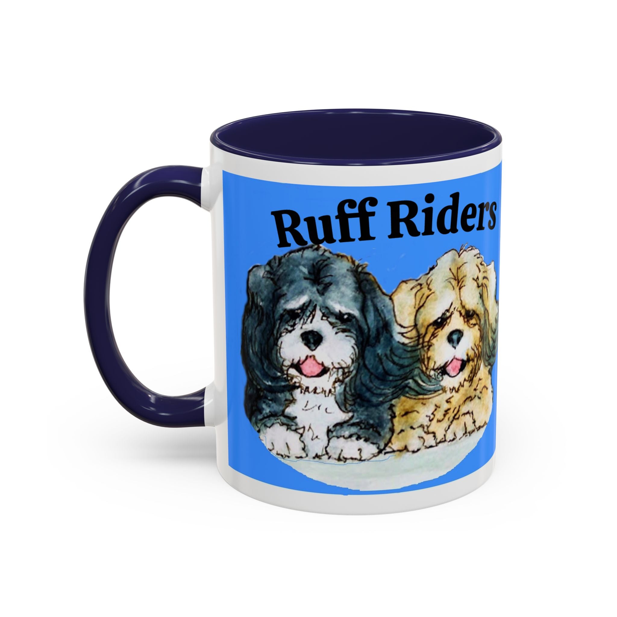 Ruff Riders Dog Mug — Cute Dog Car Riding Duo Accent Mug (11/15oz)