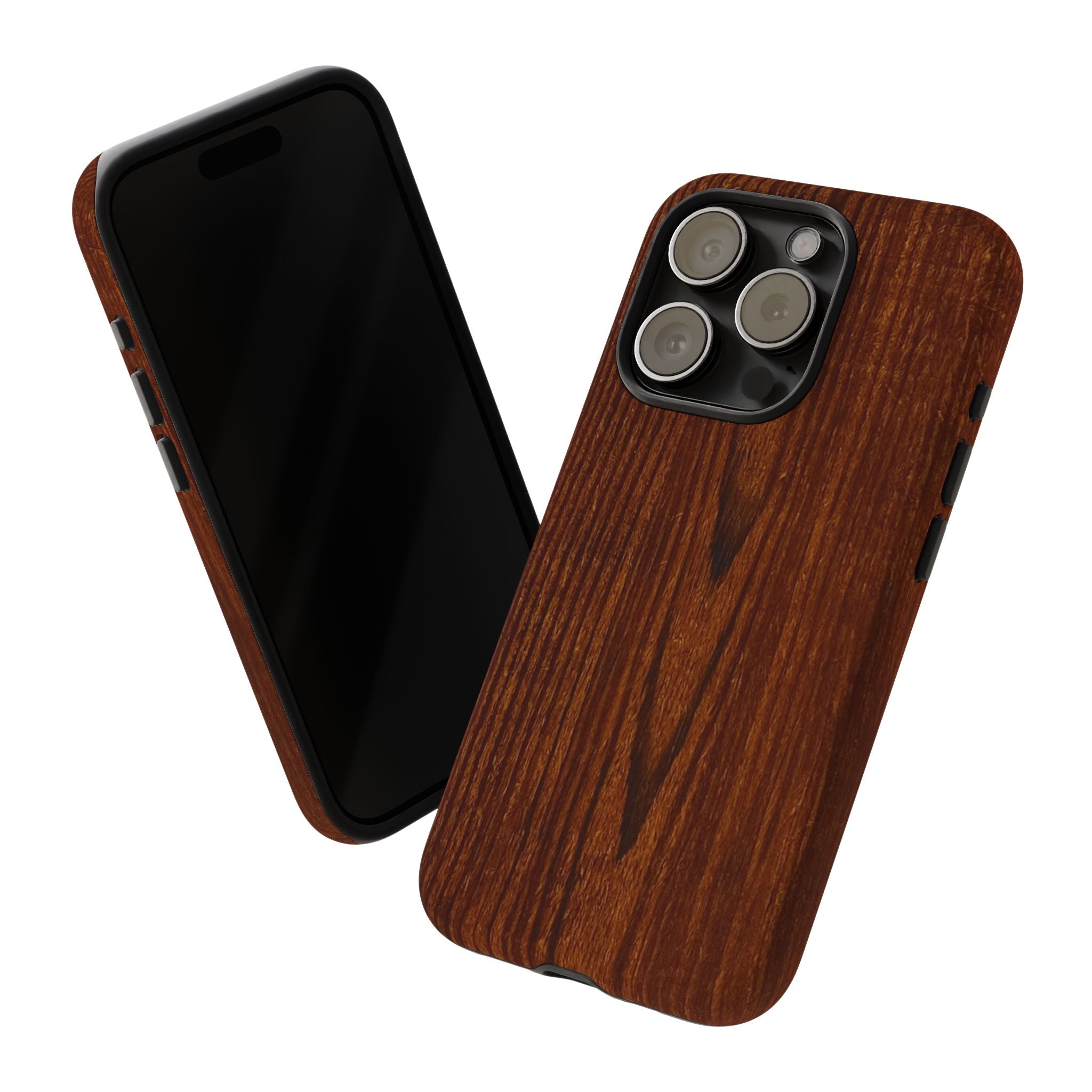Phone Case in Fine Wood Grain Design with rustic, rugged good looks with toughness and durability for UV and impact resistance protection