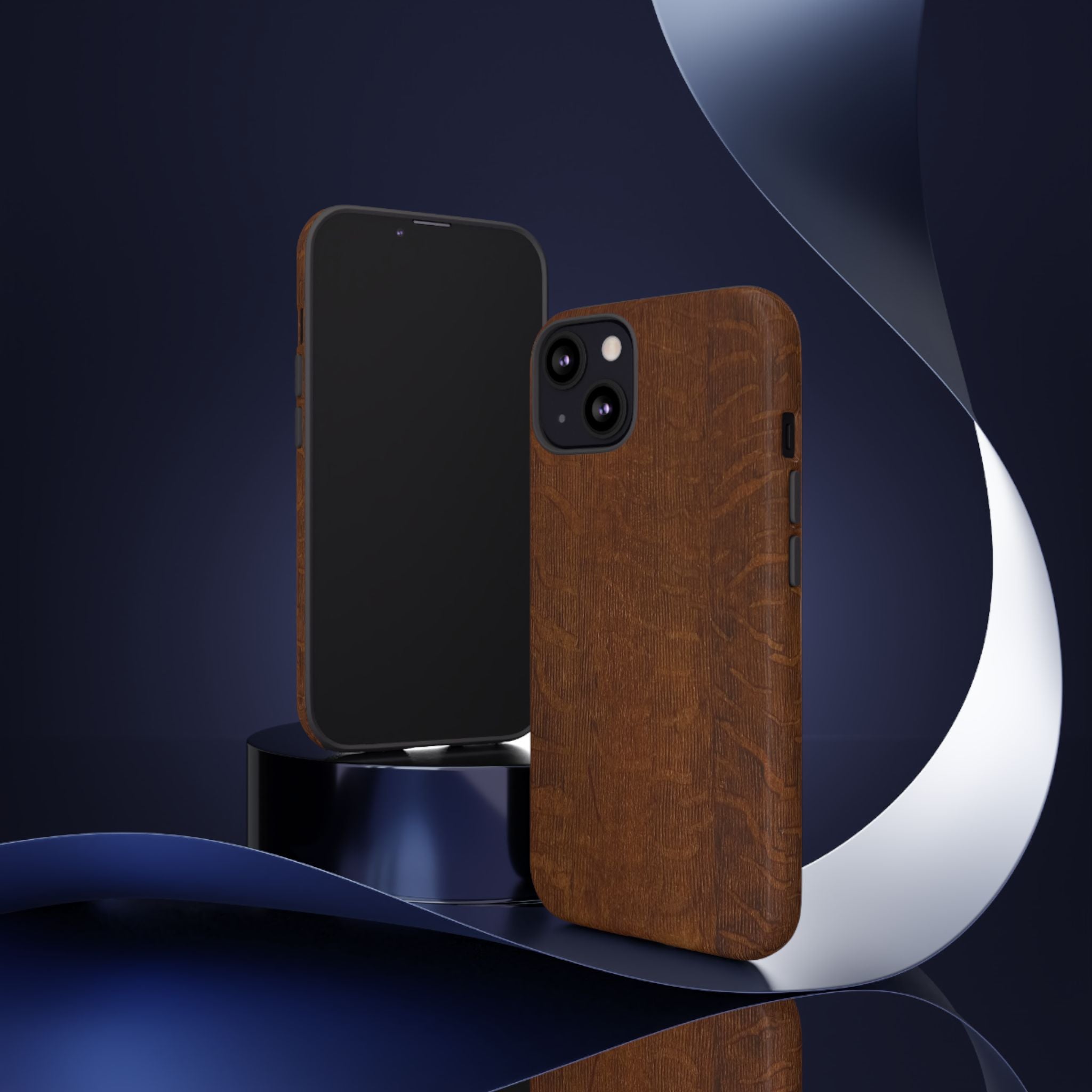 Phone case with 3D Wrap Unique Wood Grain Design - Tough and Durable in Glossy or Matte finish