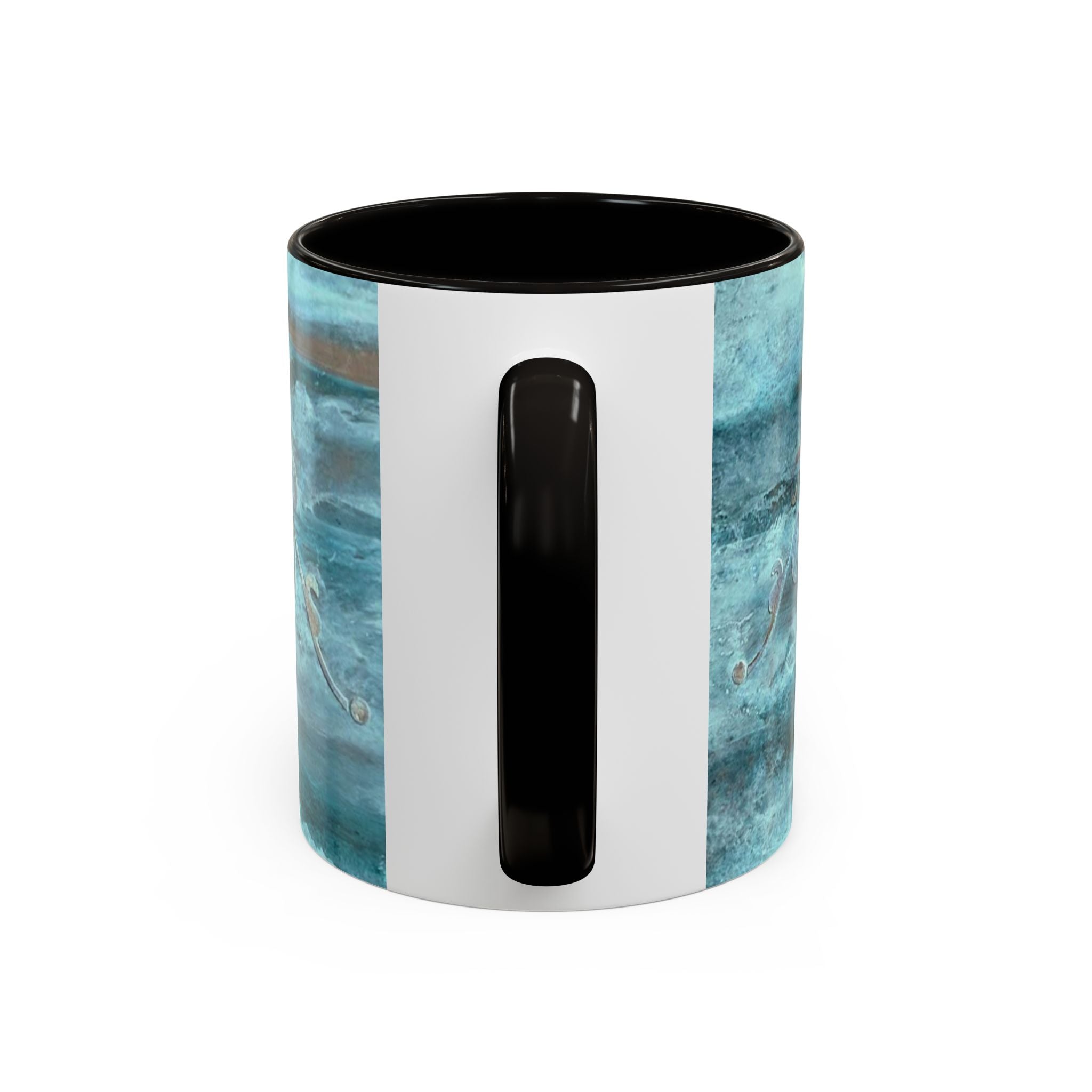 Mugs - Artistically painted with scrolled design 15oz & 11oz by Studio Blitz