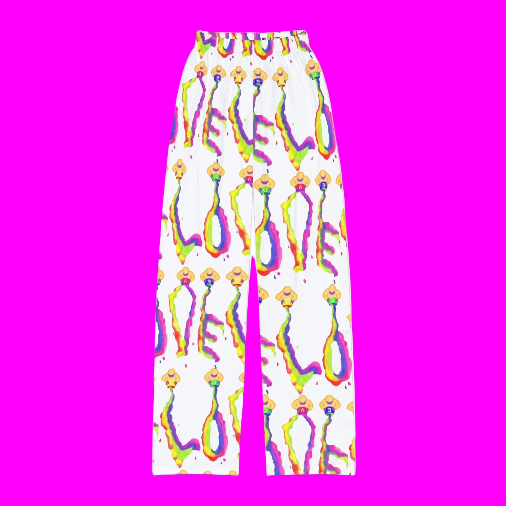 Colorful LOVE pattern on a white kids Pajamas 