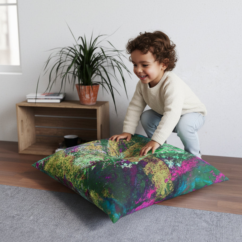 Colorful abstract design floor pillow 