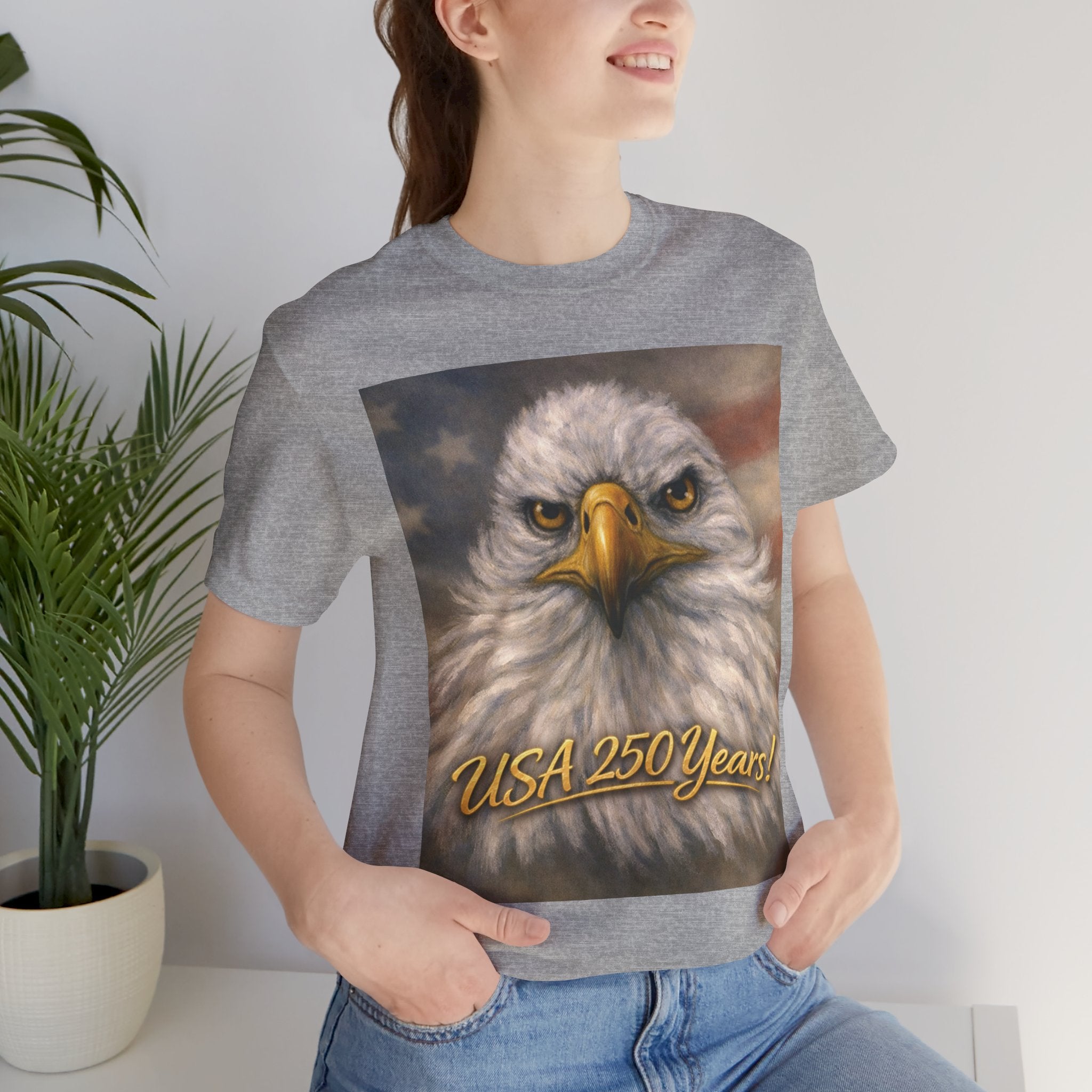 Bald Eagle 250 yrs on athletic grey unisex T-shirt celebrates US longevity