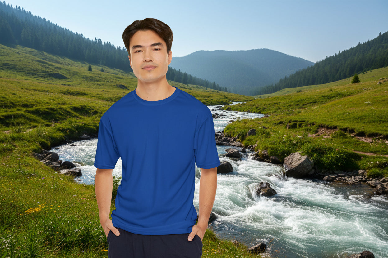 Royal blue t-shirt in relaxed fit for comfort yet strong for long wearing and moisture-wicking.