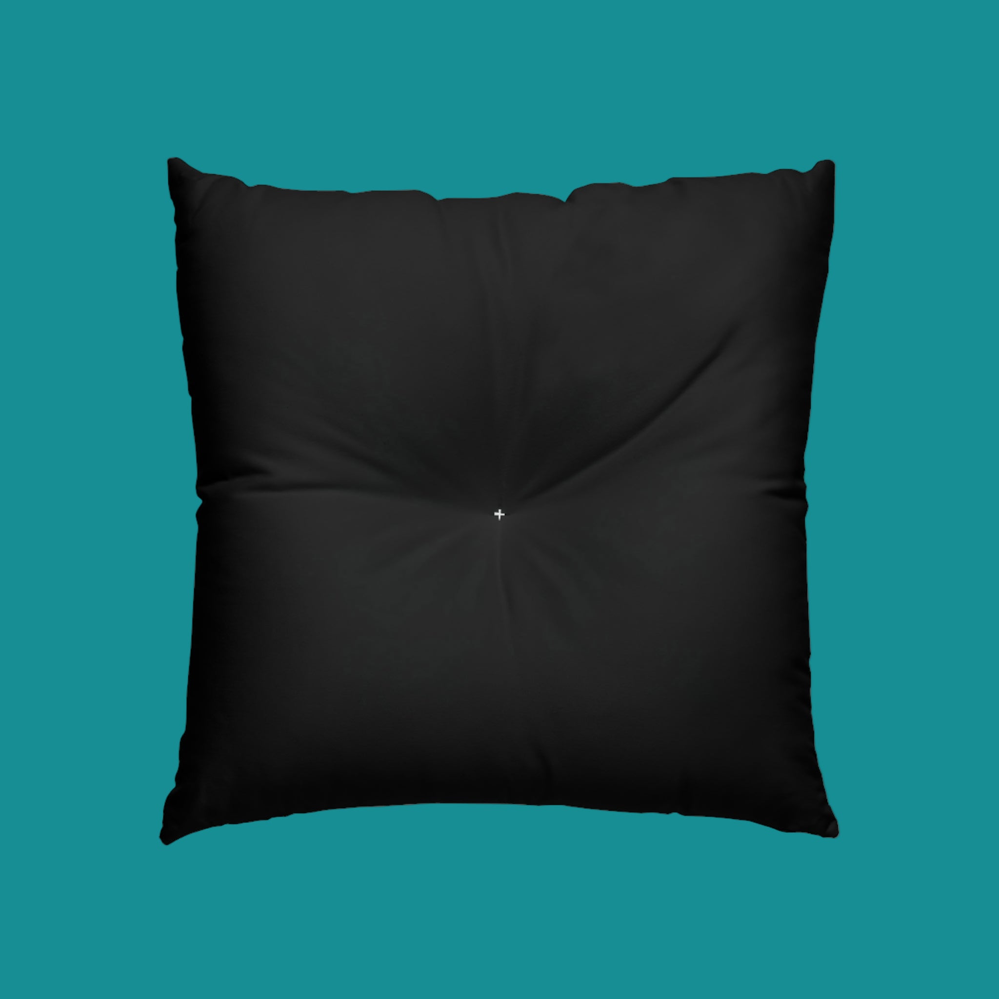 Back view of tufted Black pillow - available in 2 sizes