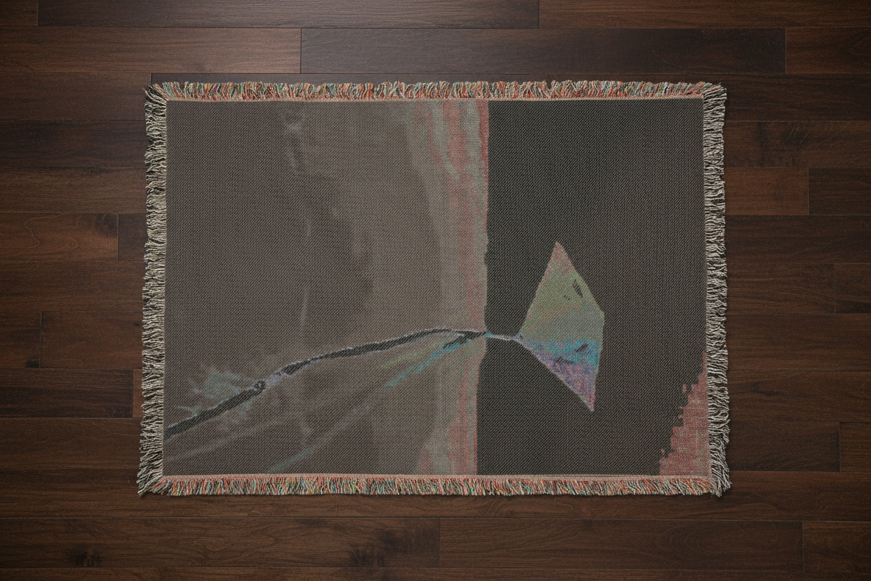 Back view of the cotton throw blanket  - Available in three sizes to suit couches, beds, or travel