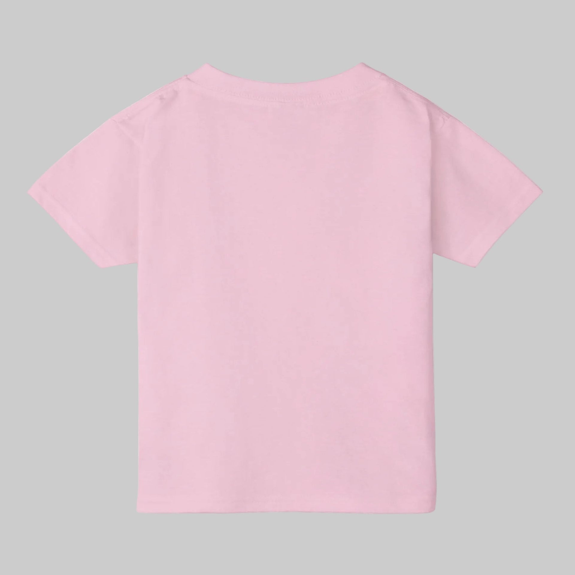 back of light pink kid's Tee also available in Royal Blue, White and Navy 2T-6T