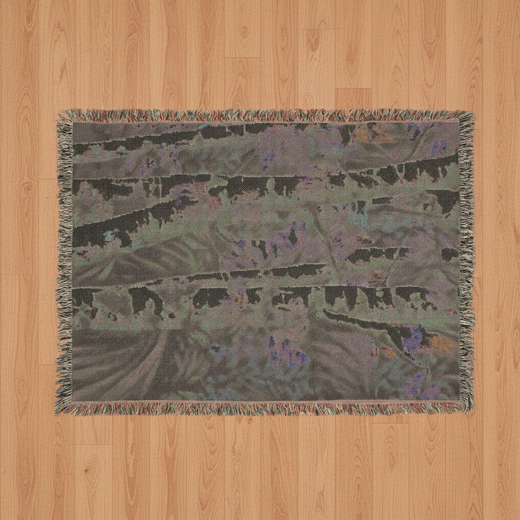 Woven blanket view of its backside