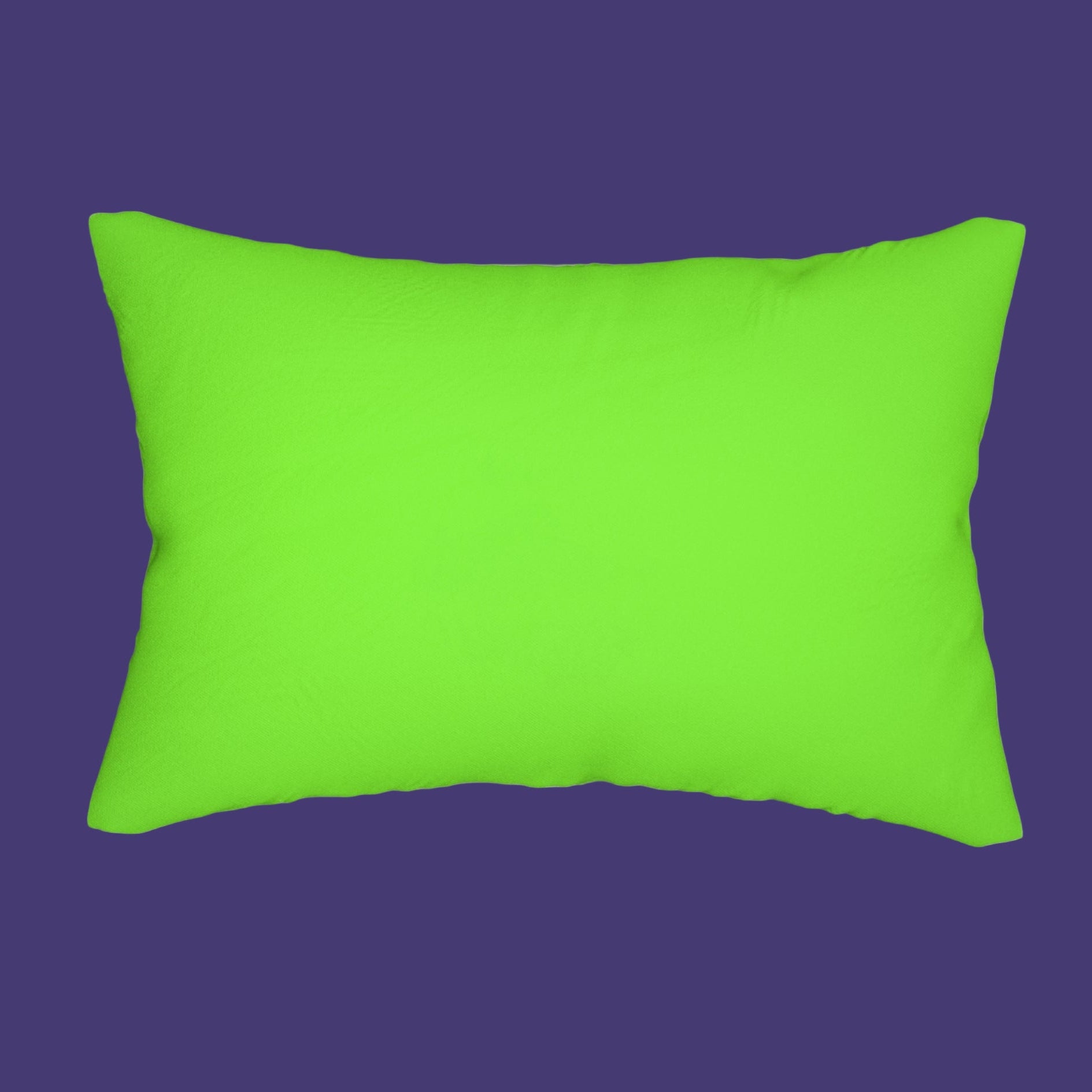 Back view of Green Lumbar Pillow with a zipper