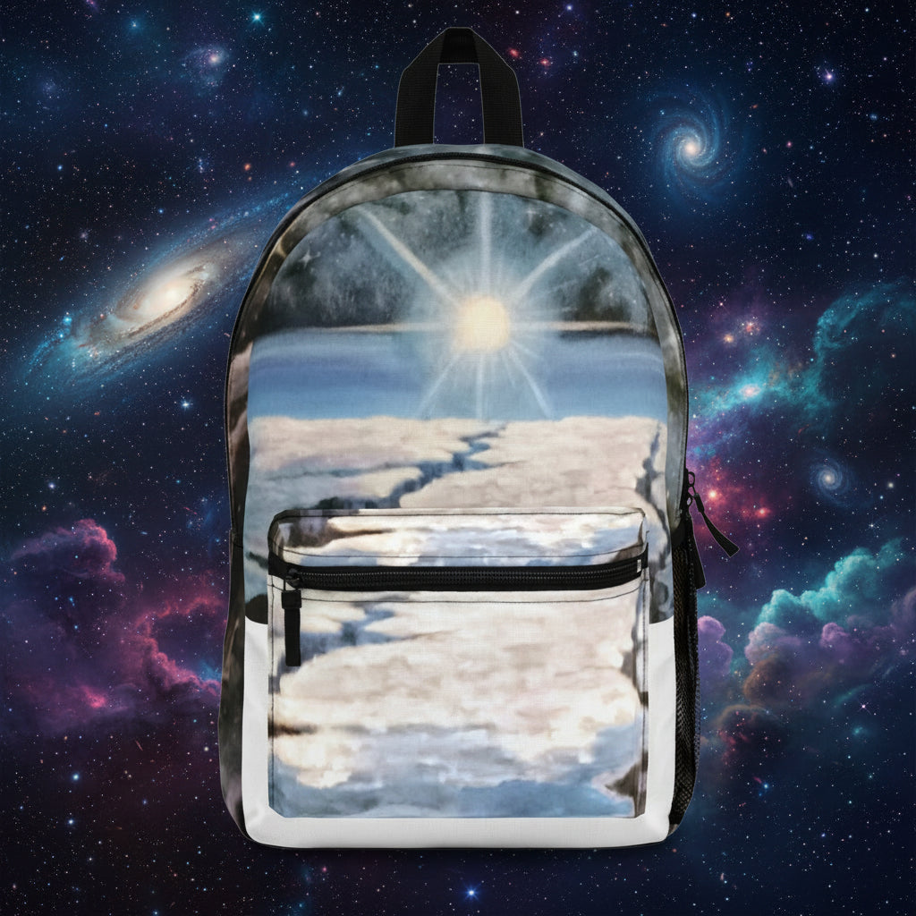 Backpack with amazing space stars shining on a icy cold planet - 4 compartments