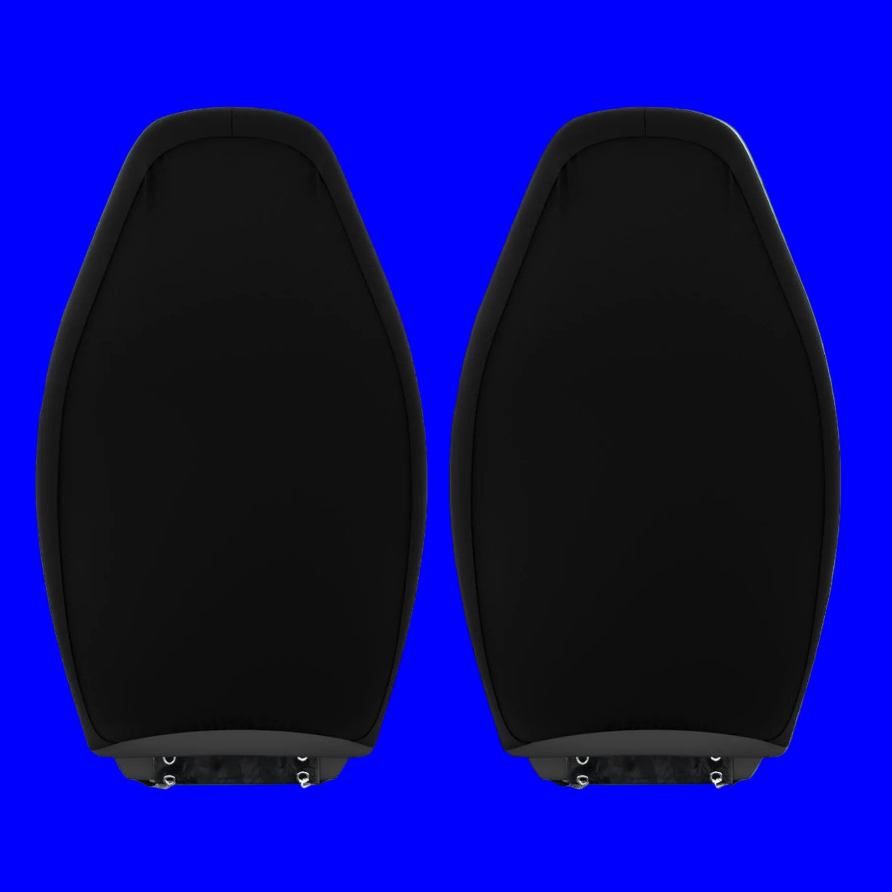 Back of Pair of black car seat covers - easy installation