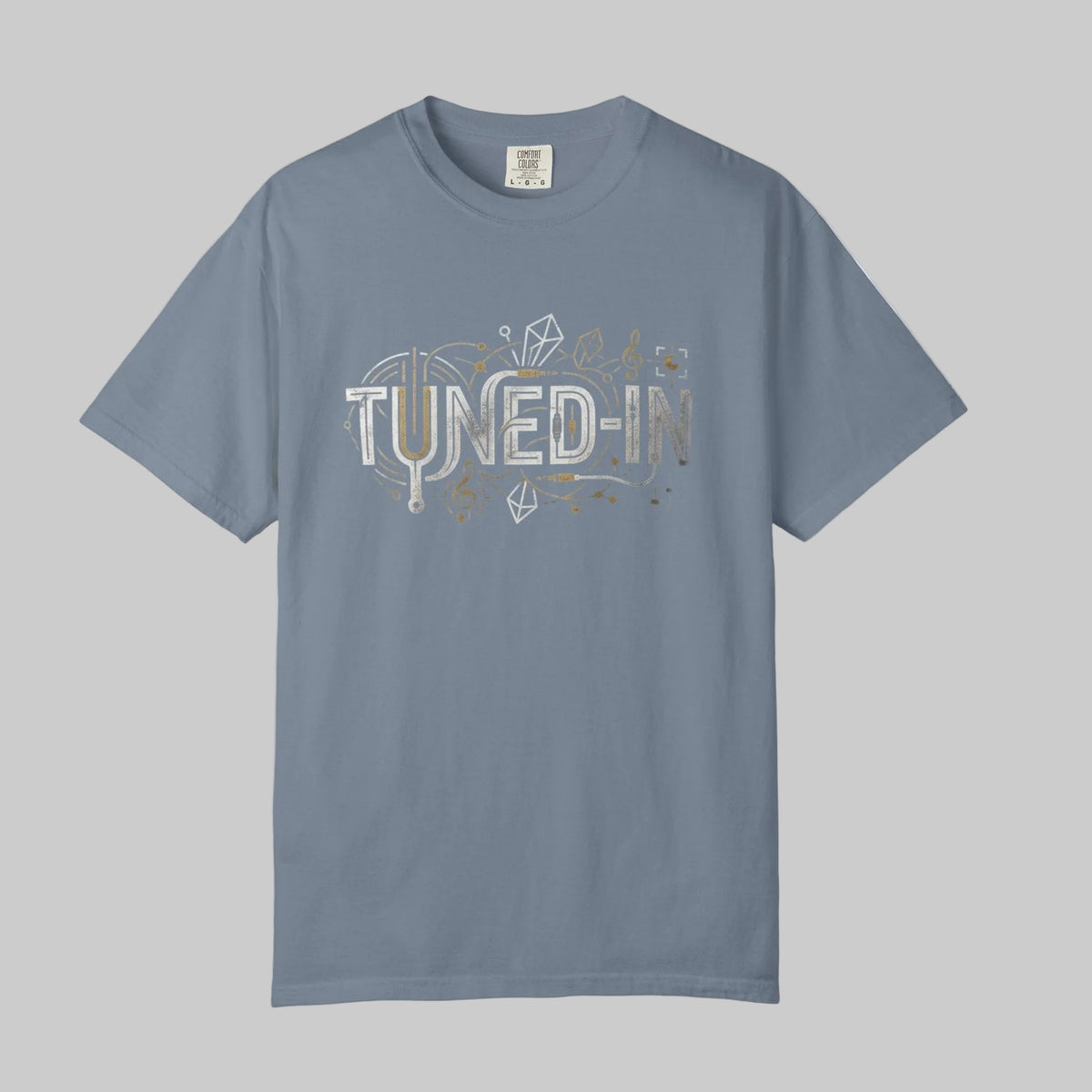 Blue Jean tee for men and women with musician graphic on front