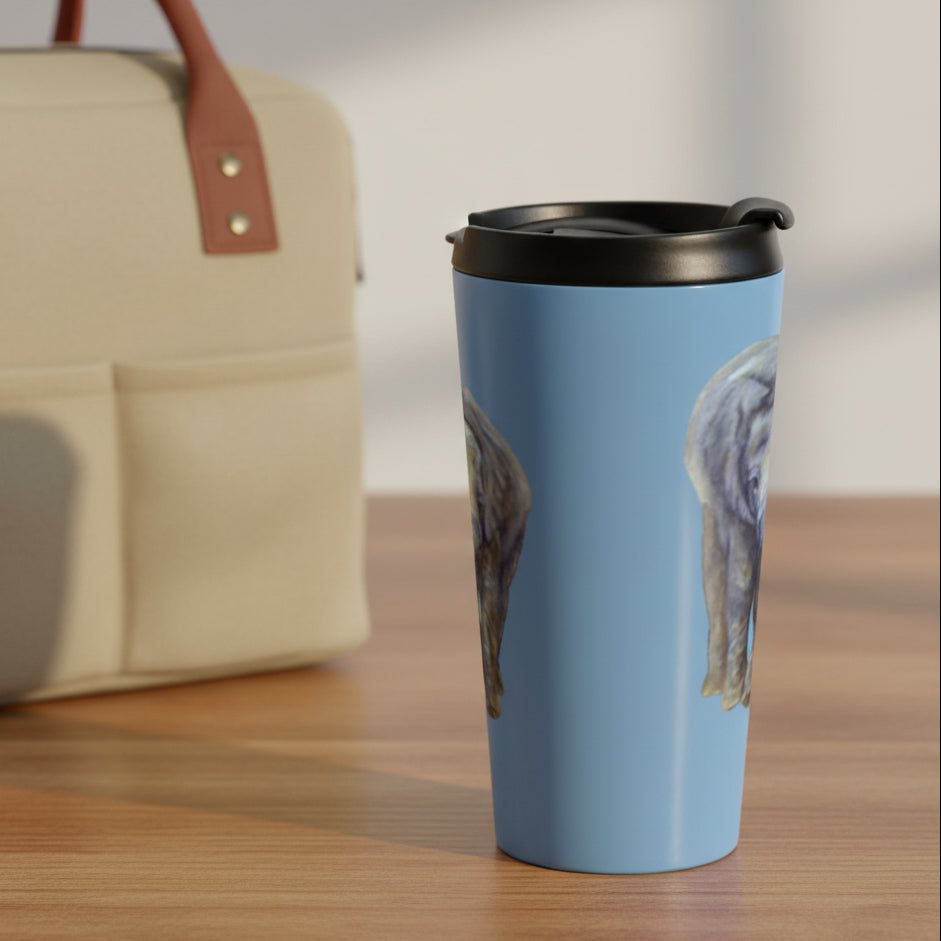 BPA free leakproof lid on stainless steel travel mug 