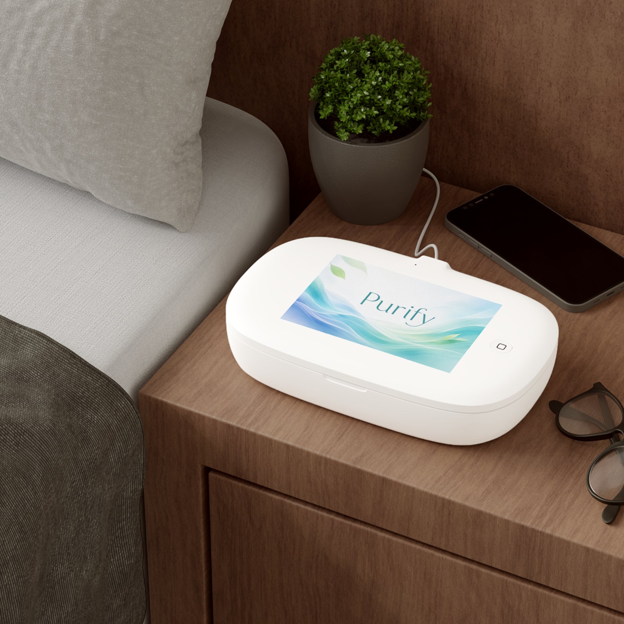 UV sanitizer fits large phones and small everyday items: holds devices up to iPhone 12 Pro Max plus keys, glasses, cards, watches, and jewelry. 