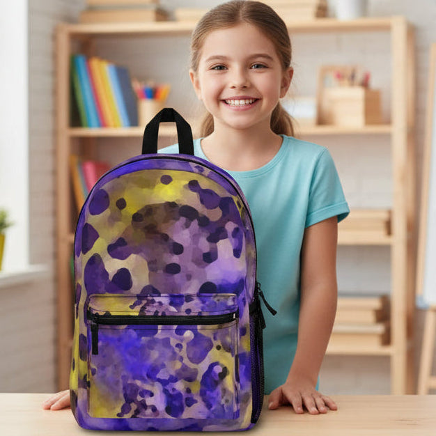Kid's abstract art Back pack with padded back and shoulder straps for comfort - durable zipper... several compartments