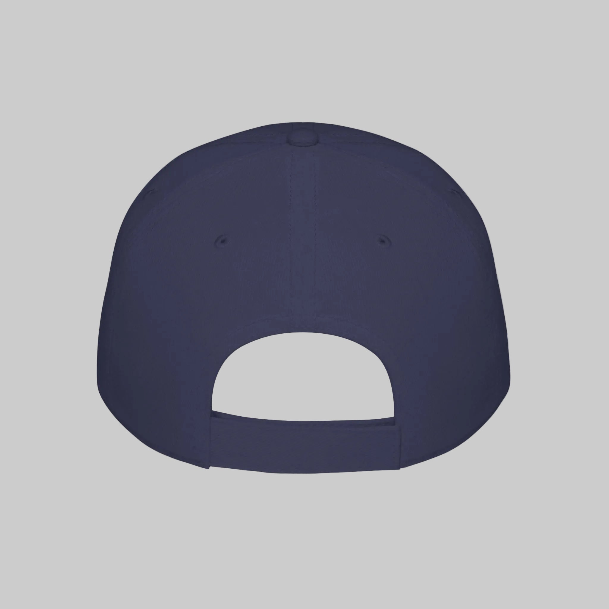 Dark Navy  baseball cap shows back with adjustment