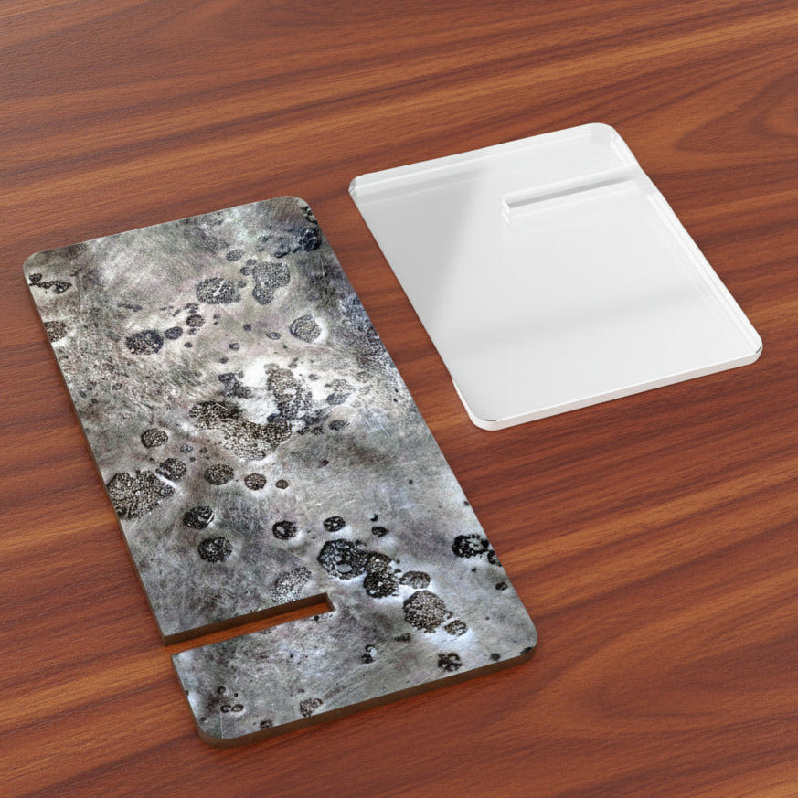 phone stand shows disassembled but easy and fast to assemble and stay sturdy