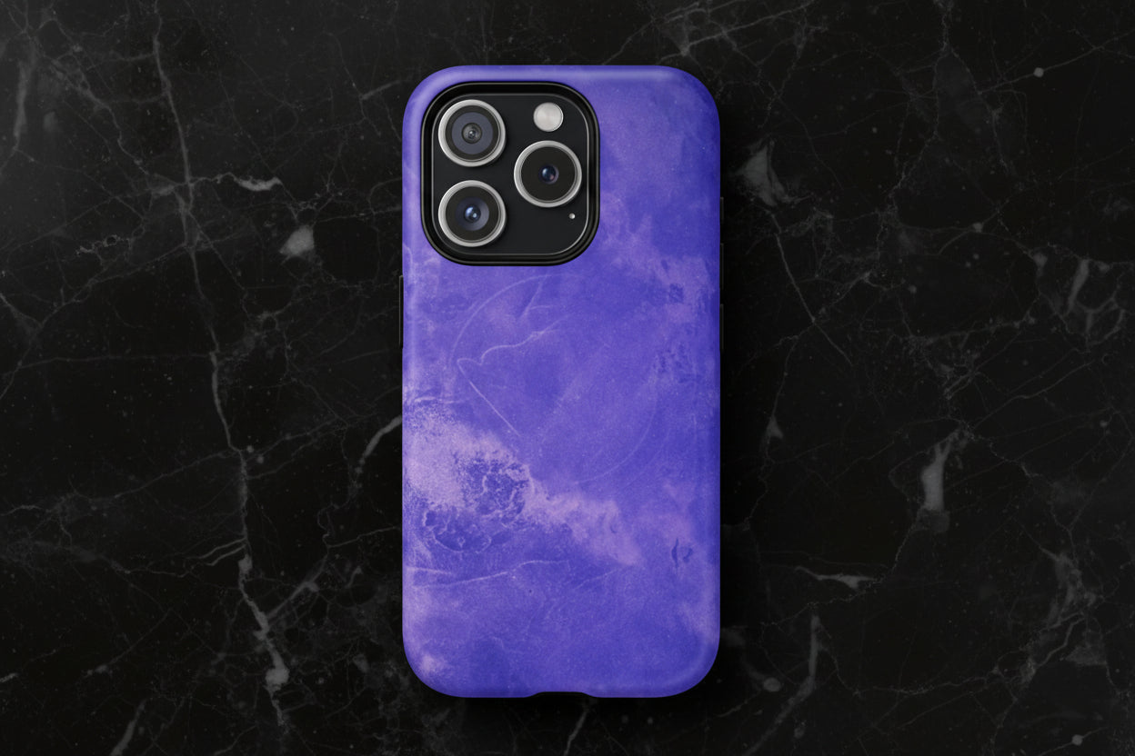 Magnetic iphone case in Blue abstract design with dual layers for toughness and  compatible with MagSafe Accessories