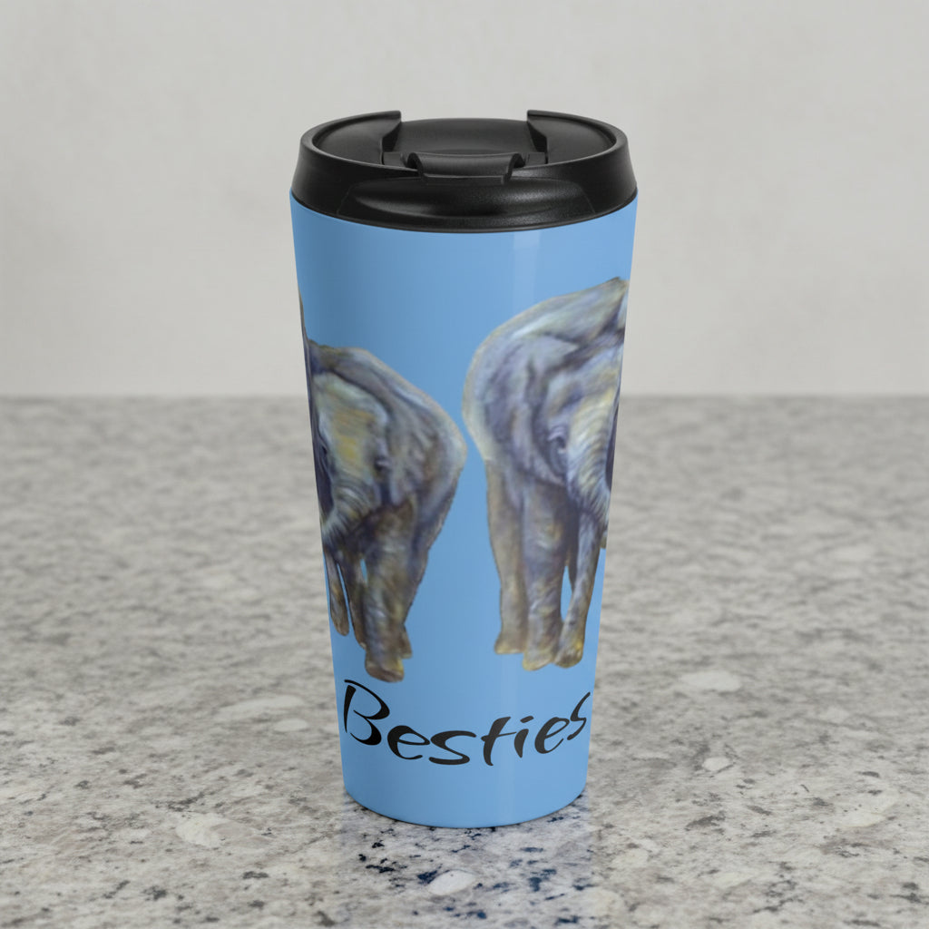 Sleek stainless steel travel mug with leakproof lid 