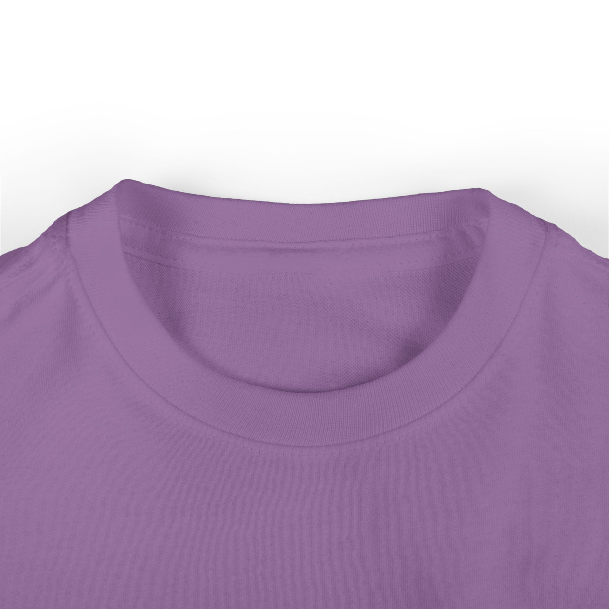 Lavender toddler tee's ribbed knit collar