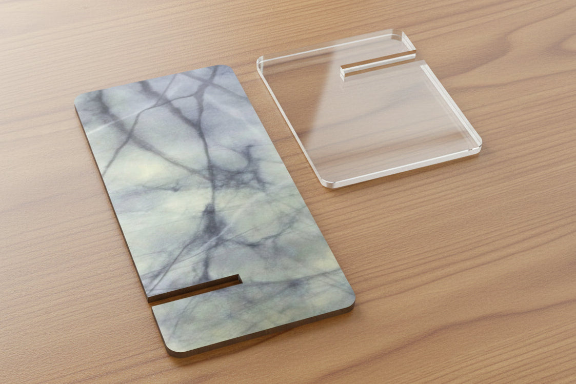 Grey Marble design two piece phone stand easy and fast to assemble