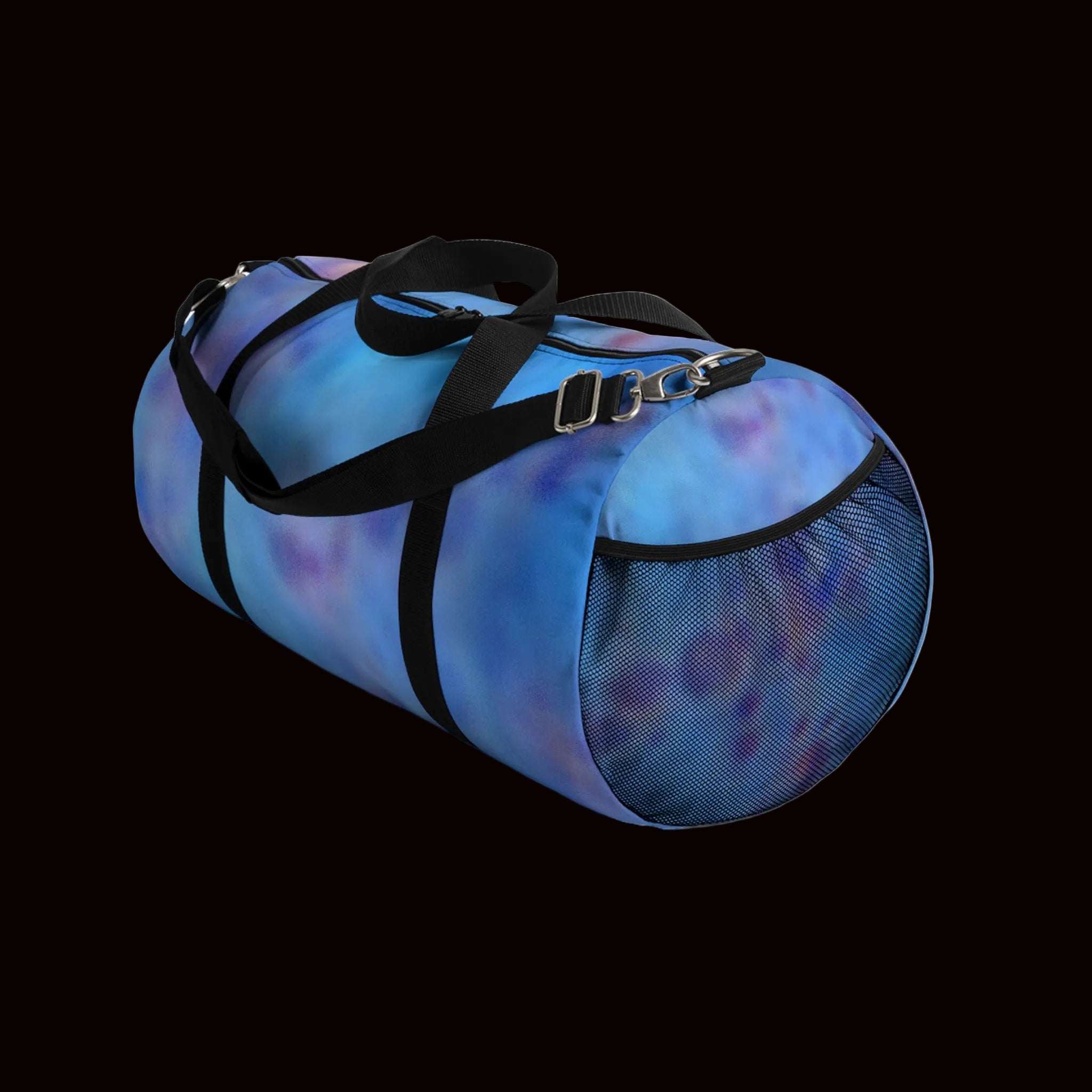 Blue duffel bag with black straps is so versatile and attractive with many compartments